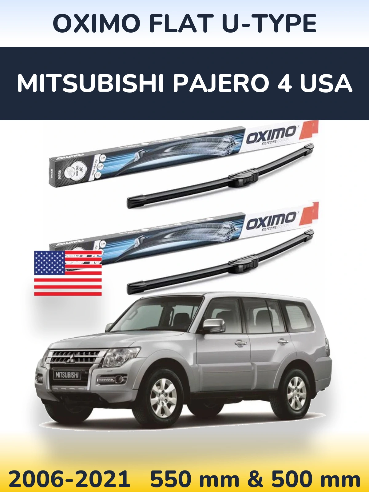 Torkarblad Oximo Flat U-type för Mitsubishi Pajero 4 USA