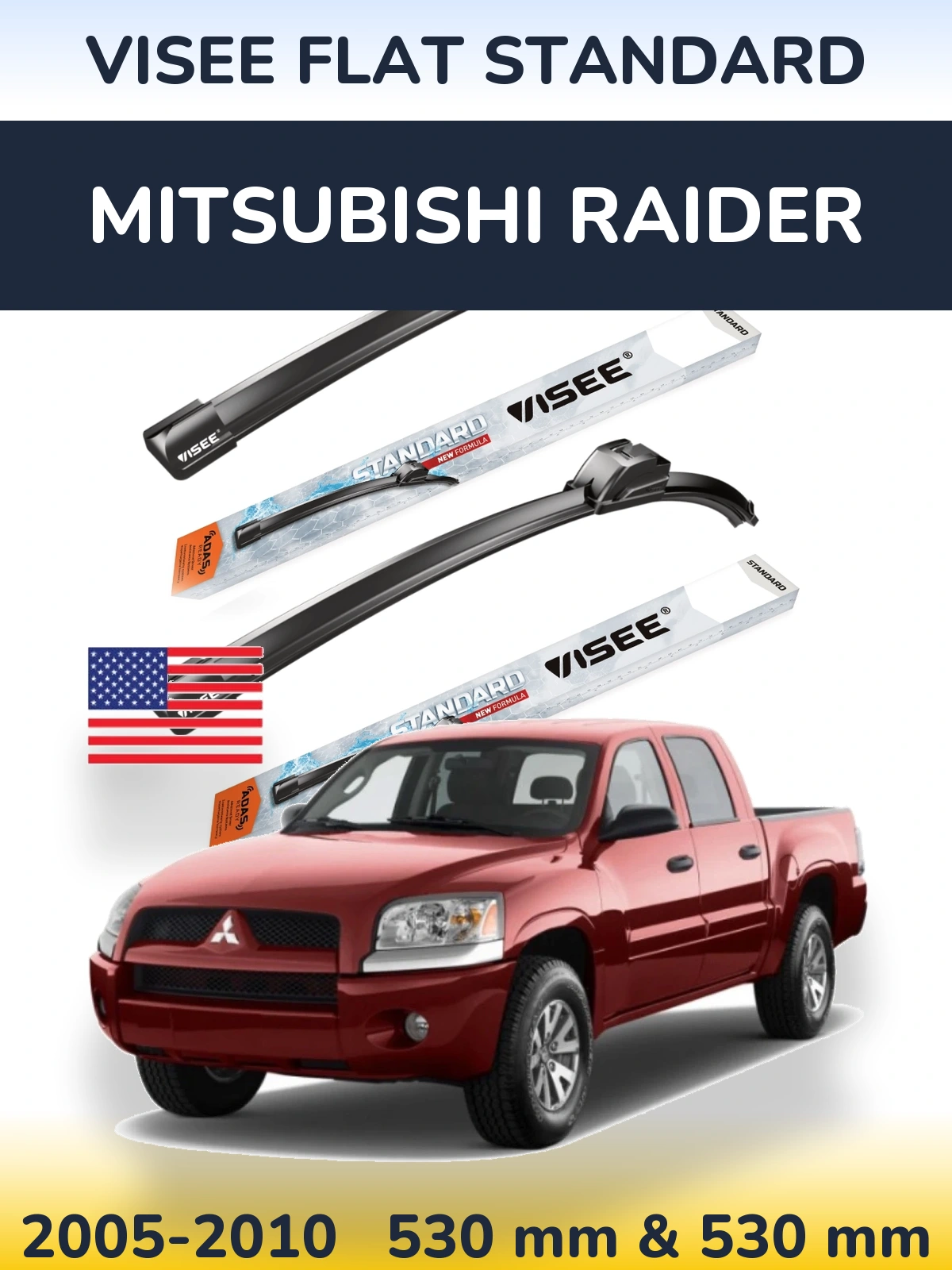 Torkarblad VISEE FLAT STANDARD för Mitsubishi Raider