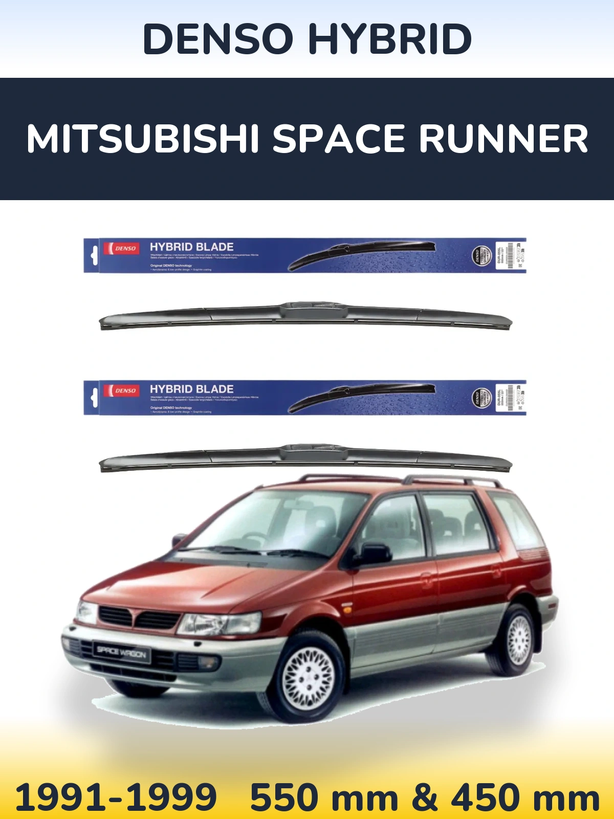 Torkarblad Denso Hybrid för Mitsubishi Space Runner