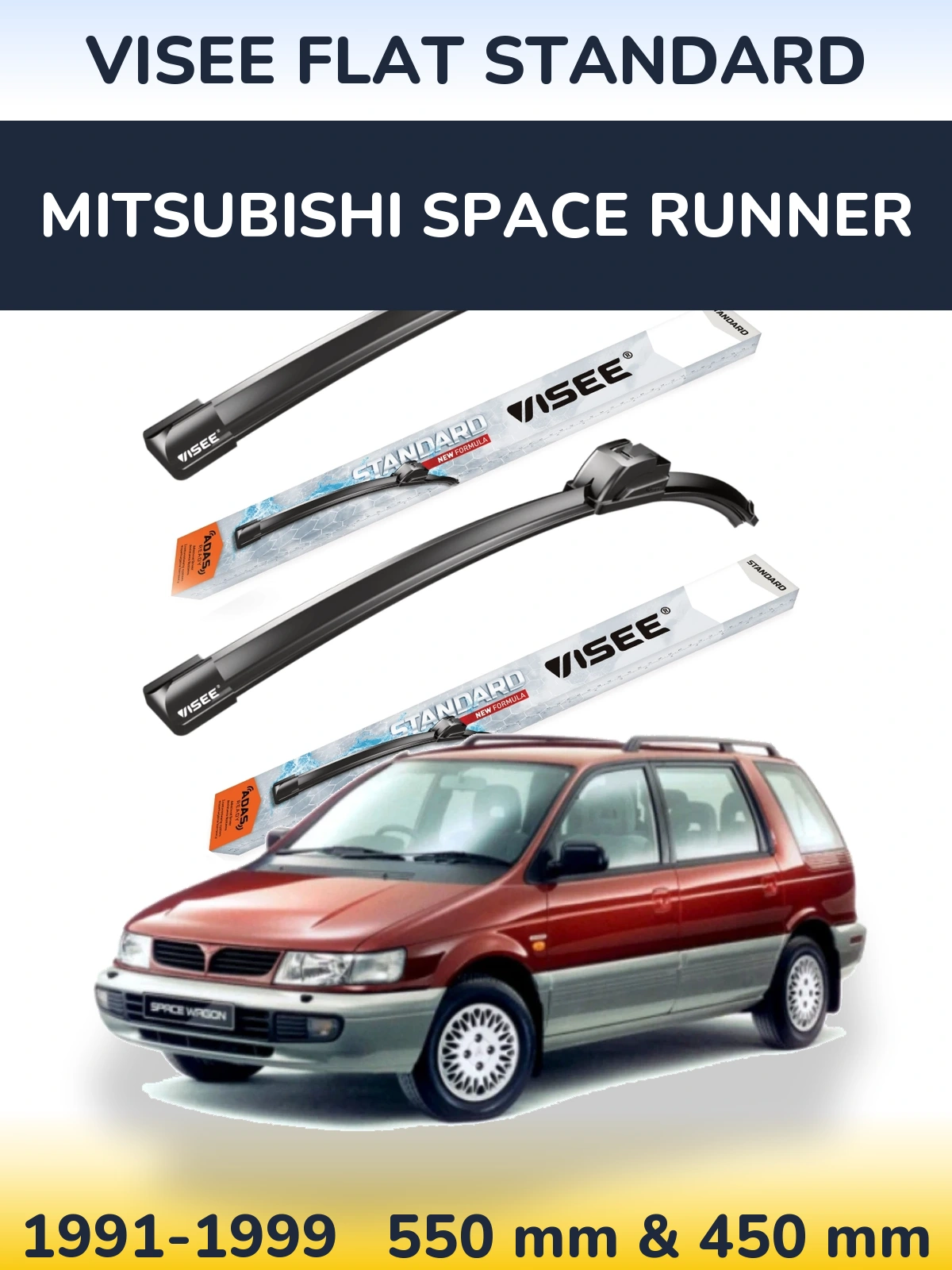 Torkarblad VISEE FLAT STANDARD för Mitsubishi Space Runner