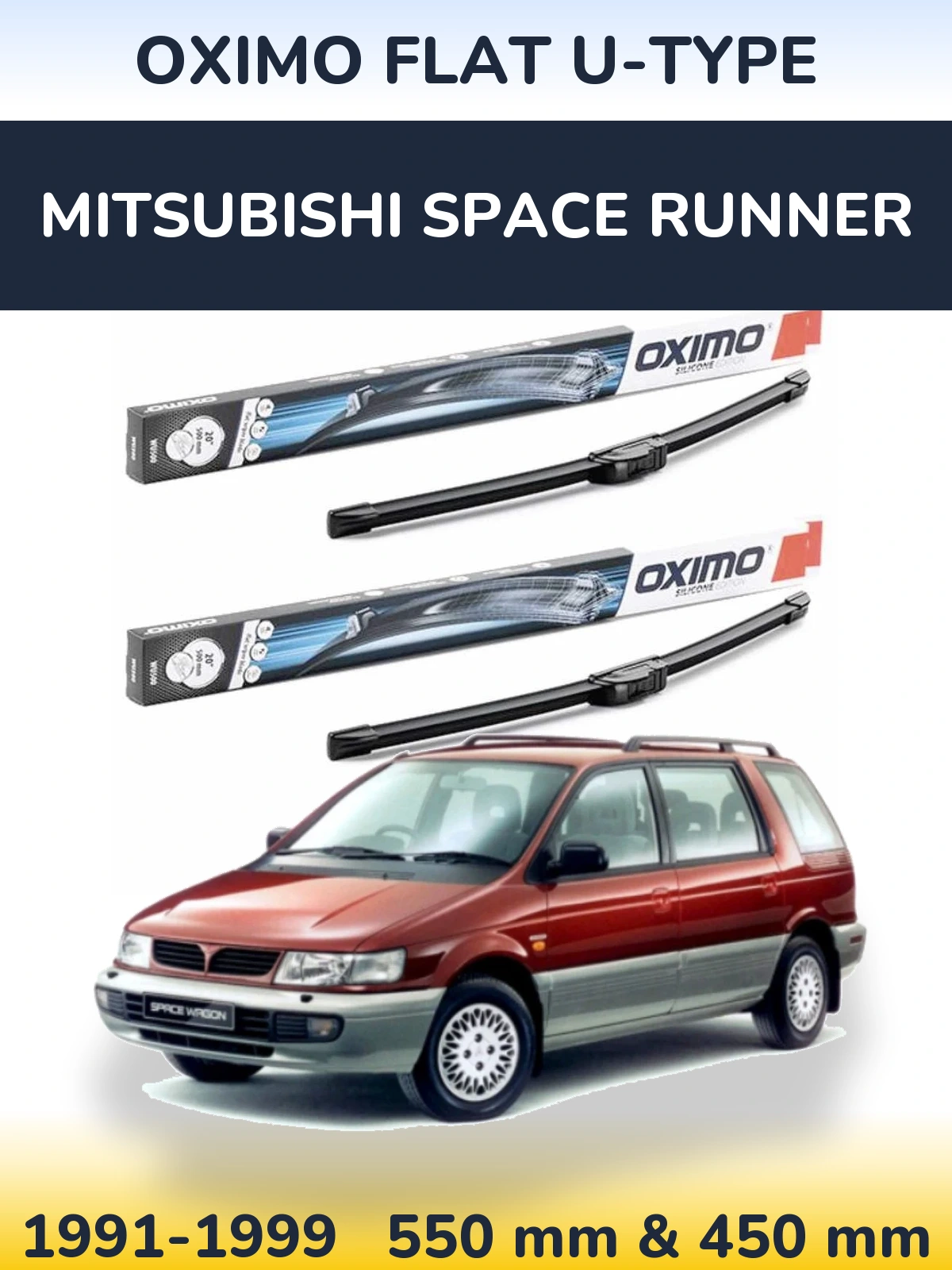 Torkarblad Oximo Flat U-type för Mitsubishi Space Runner