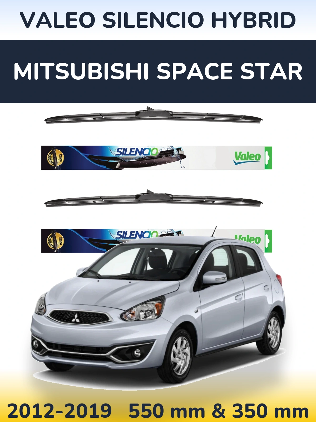Torkarblad Valeo Silencio Hybrid för Mitsubishi Space Star