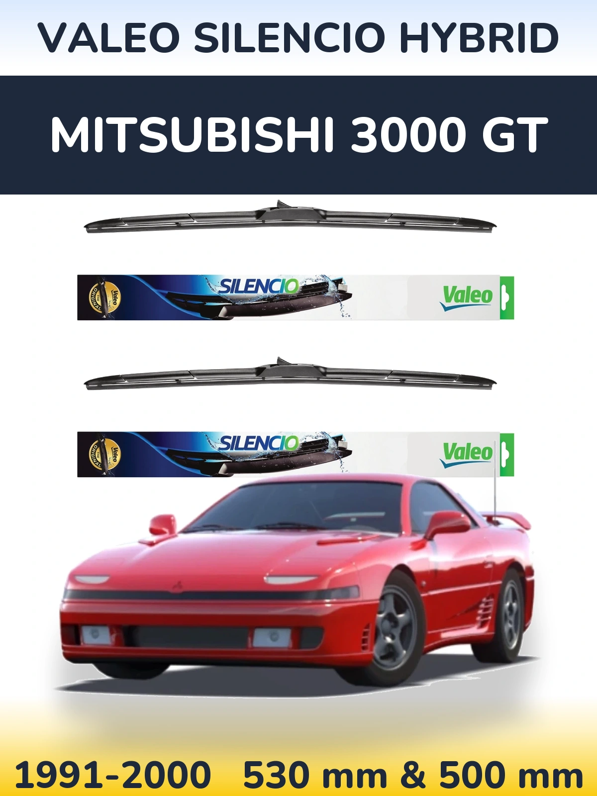 Torkarblad Valeo Silencio Hybrid för Mitsubishi 3000 GT