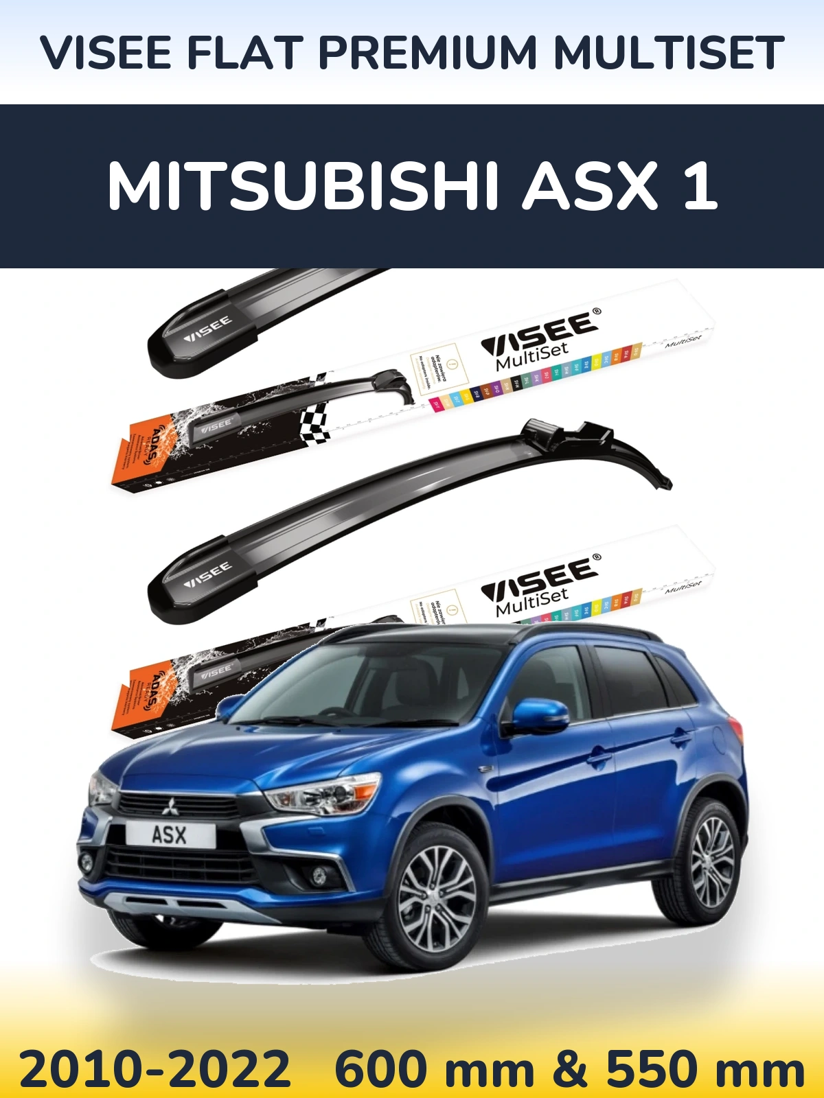 Torkarblad VISEE FLAT PREMIUM MultiSet för Mitsubishi ASX 1