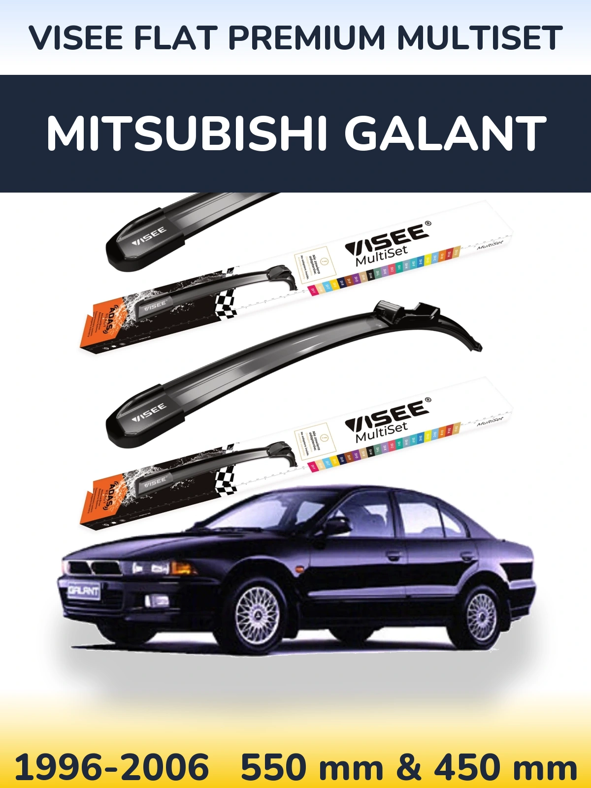 Torkarblad VISEE FLAT PREMIUM MultiSet för Mitsubishi Galant