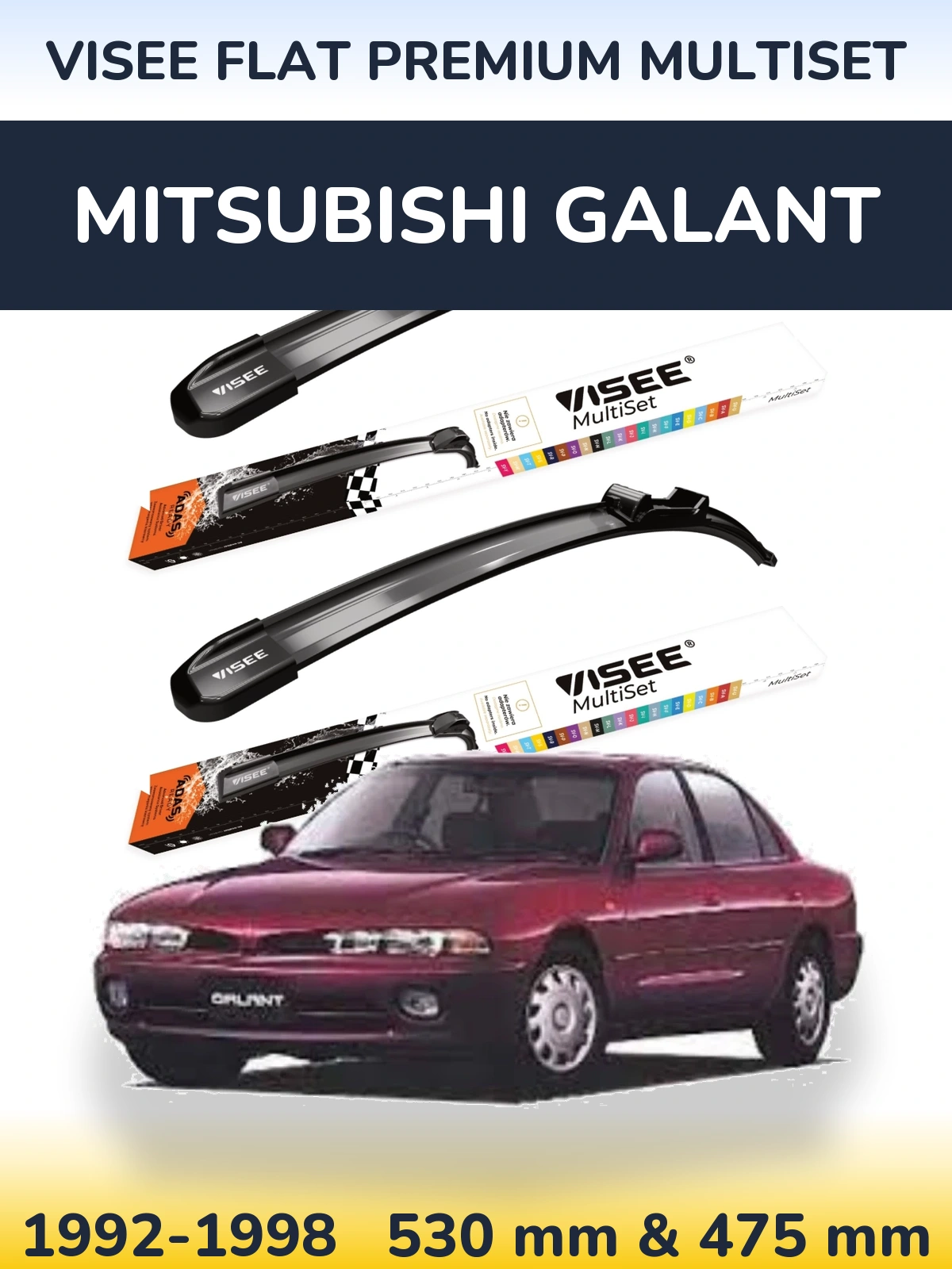 Torkarblad VISEE FLAT PREMIUM MultiSet för Mitsubishi Galant