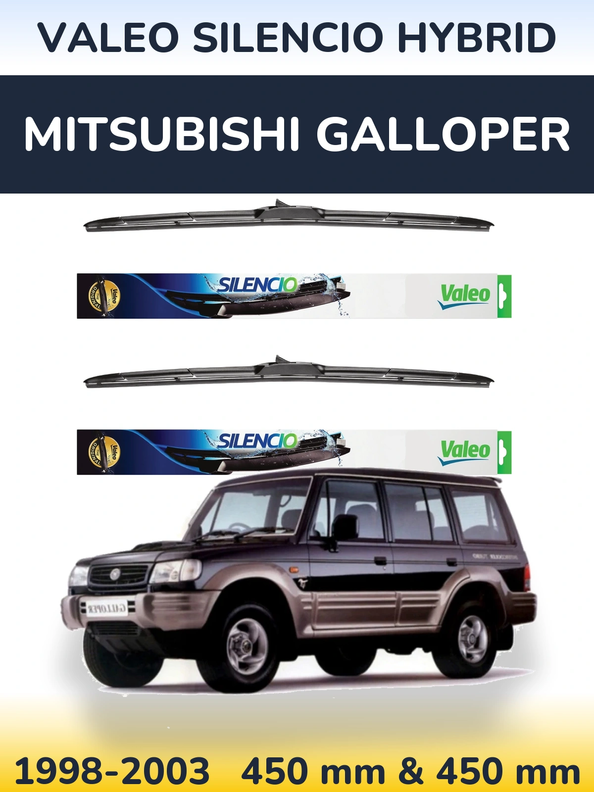 Torkarblad Valeo Silencio Hybrid för Mitsubishi Galloper