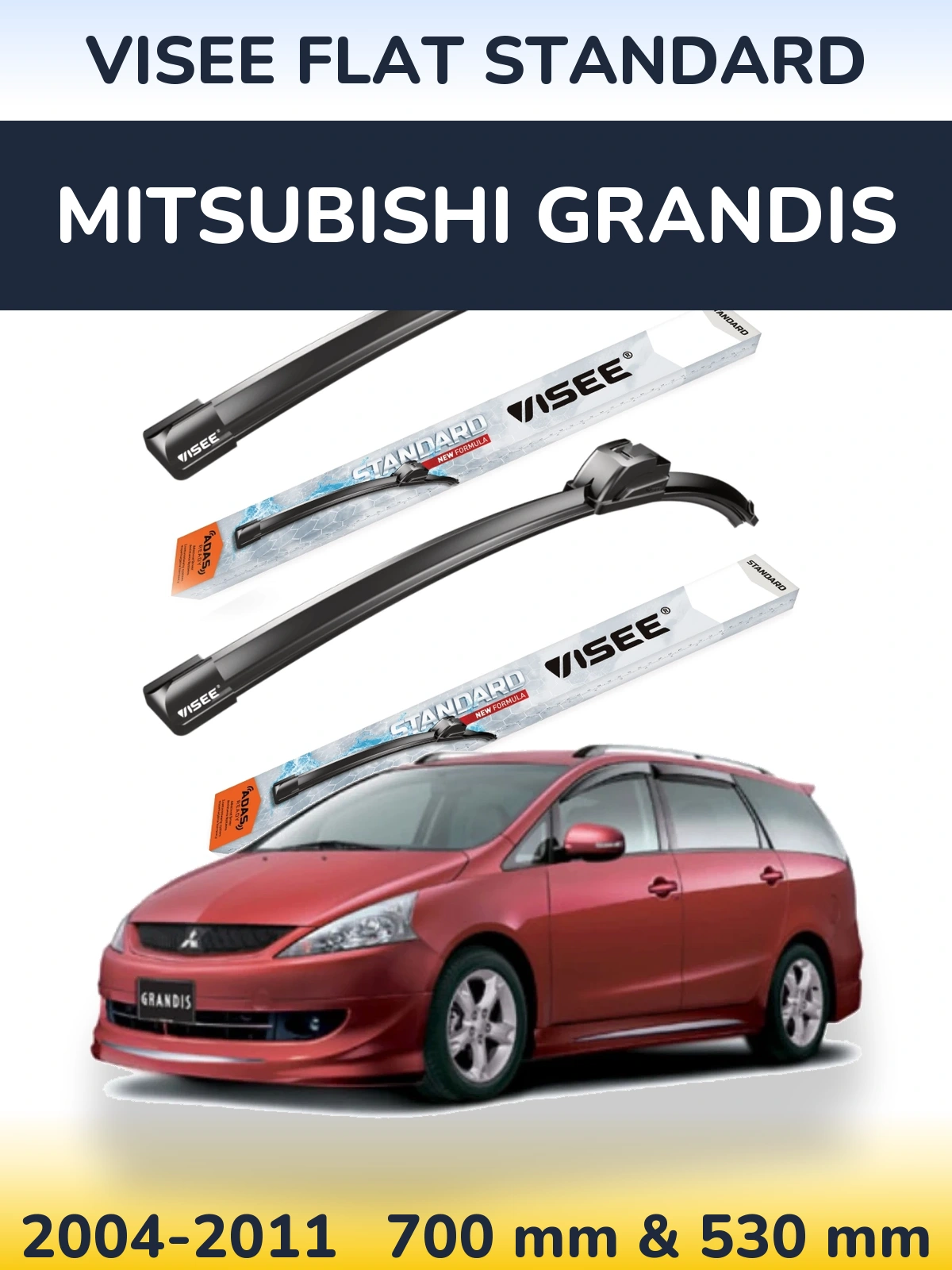 Torkarblad VISEE FLAT STANDARD för Mitsubishi Grandis