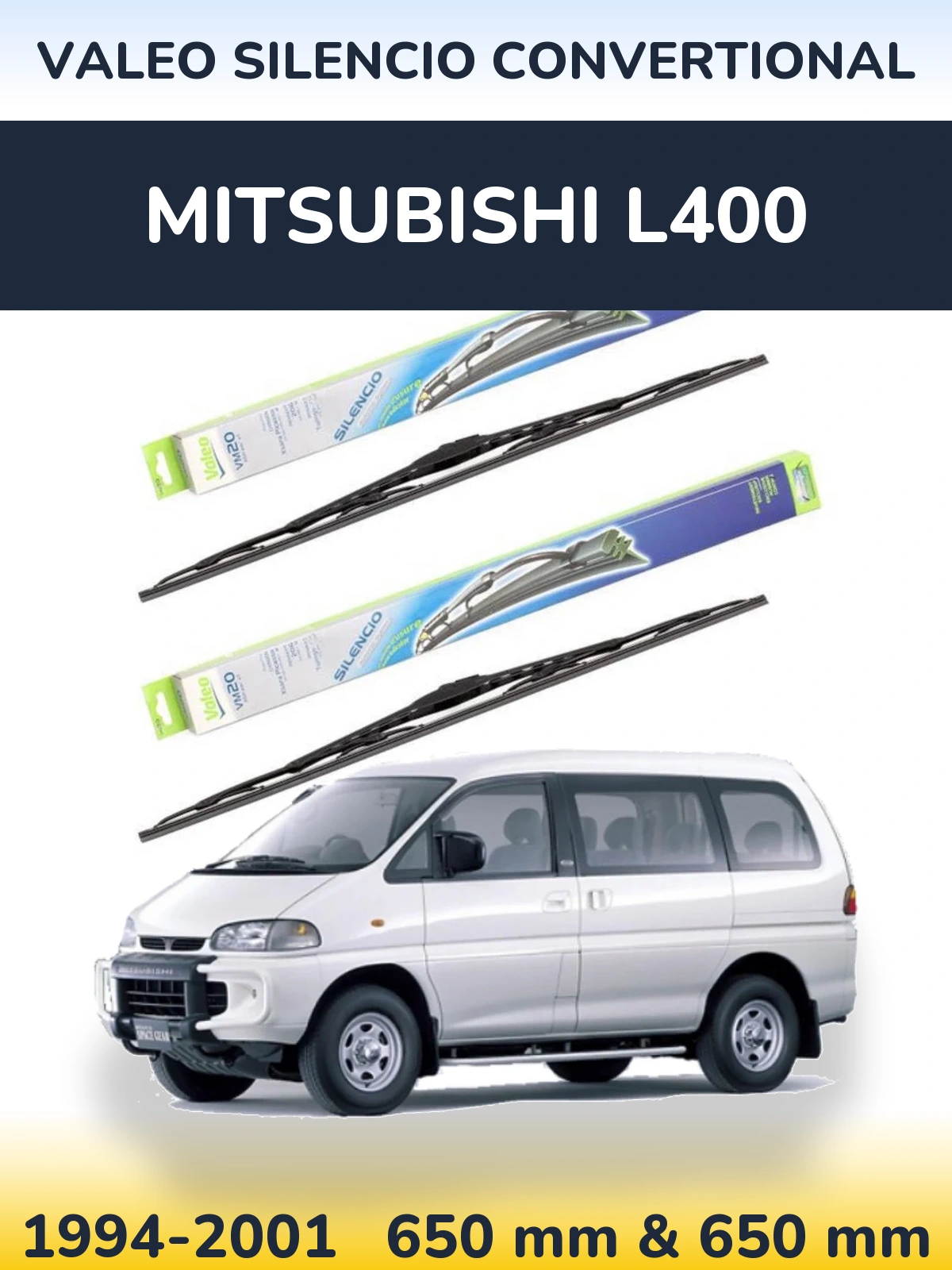 Torkarblad Valeo Silencio Convertional för Mitsubishi L400