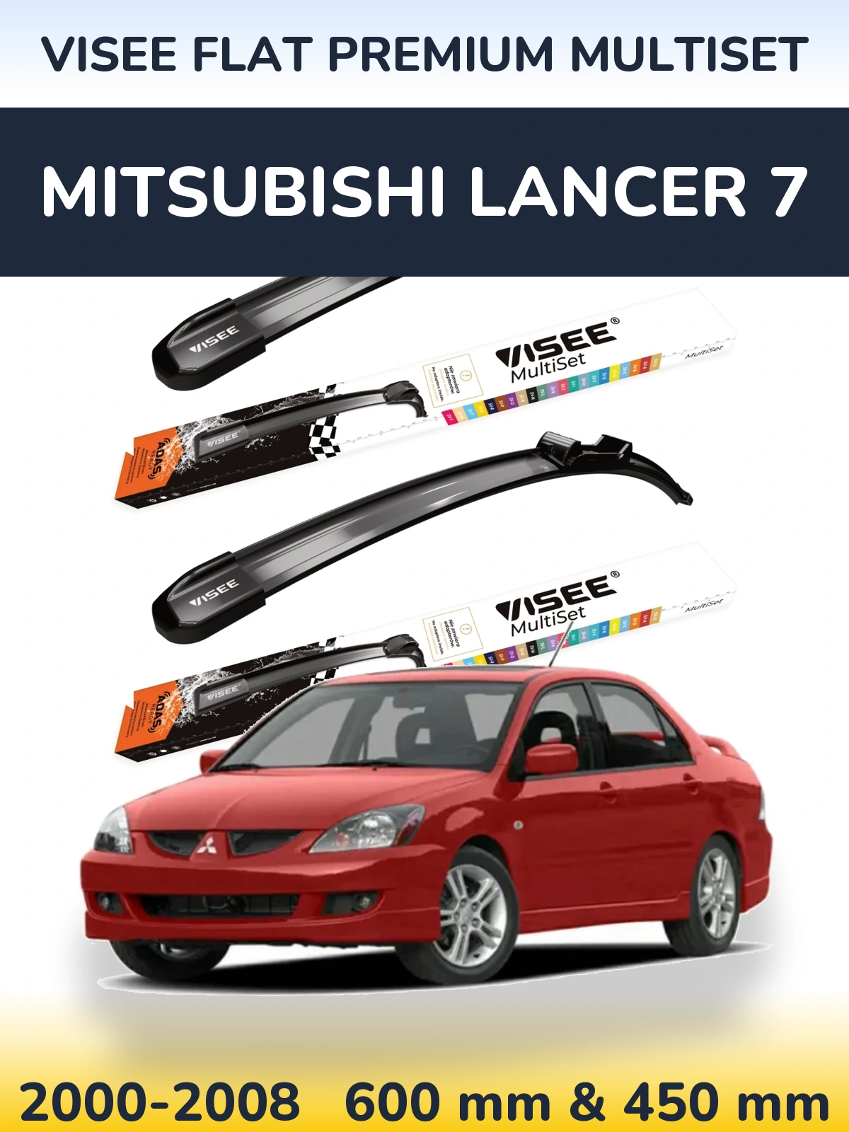 Torkarblad VISEE FLAT PREMIUM MultiSet för Mitsubishi Lancer 7