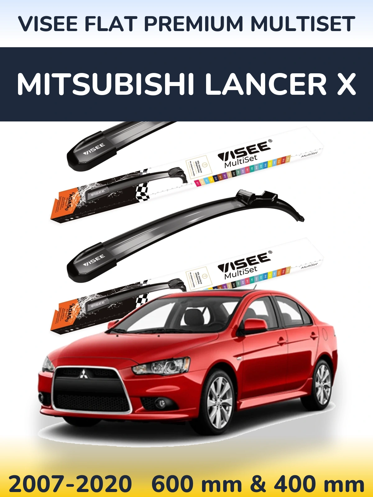 Torkarblad VISEE FLAT PREMIUM MultiSet för Mitsubishi Lancer X