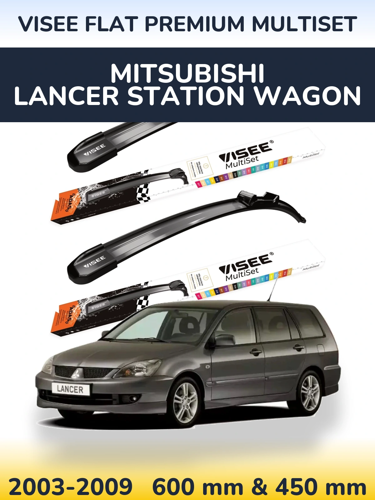 Torkarblad VISEE FLAT PREMIUM MultiSet för Mitsubishi Lancer Station Wagon