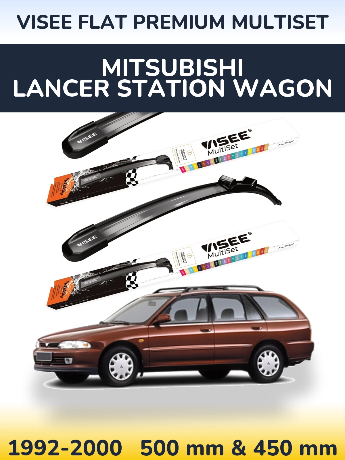 Torkarblad VISEE FLAT PREMIUM MultiSet för Mitsubishi Lancer Station Wagon