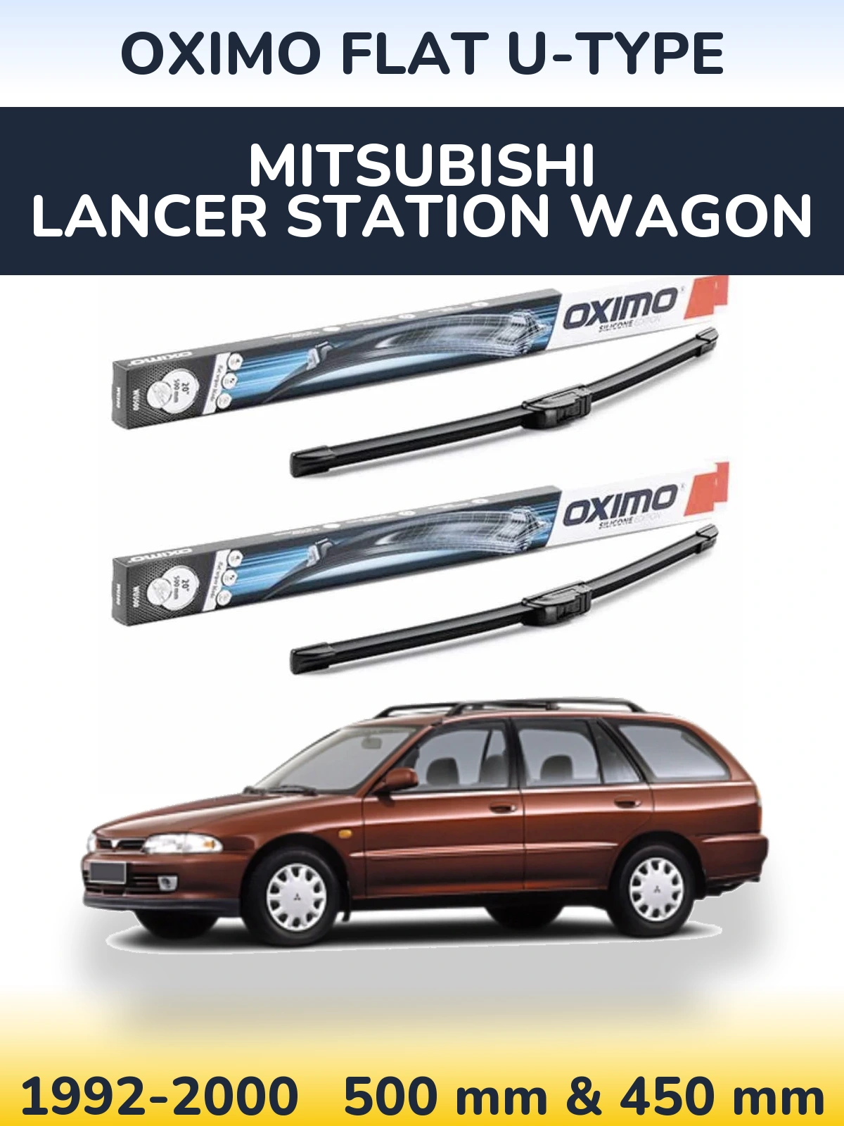 Torkarblad Oximo Flat U-type för Mitsubishi Lancer Station Wagon