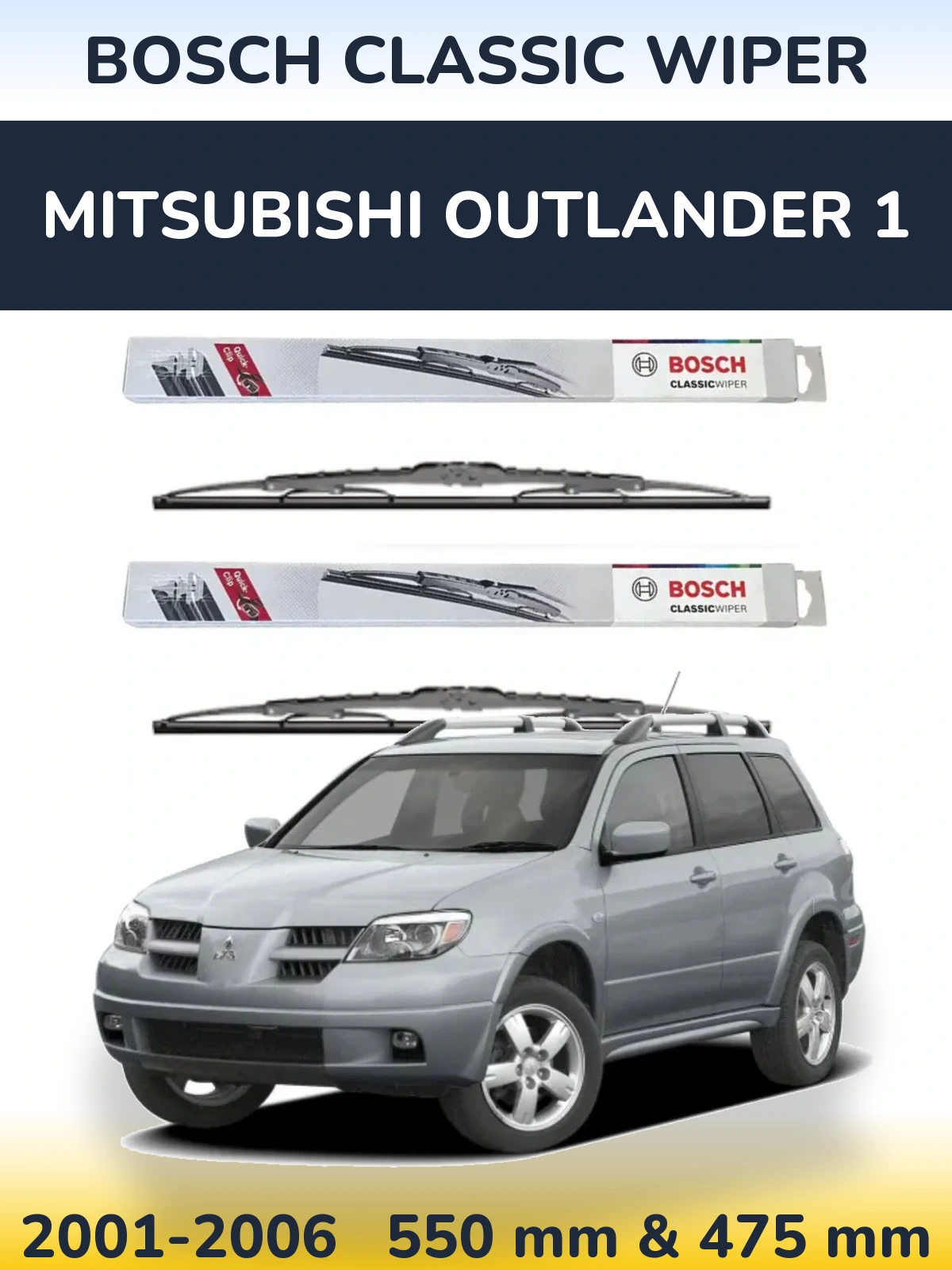 Torkarblad BOSCH Classic Wiper för Mitsubishi Outlander 1