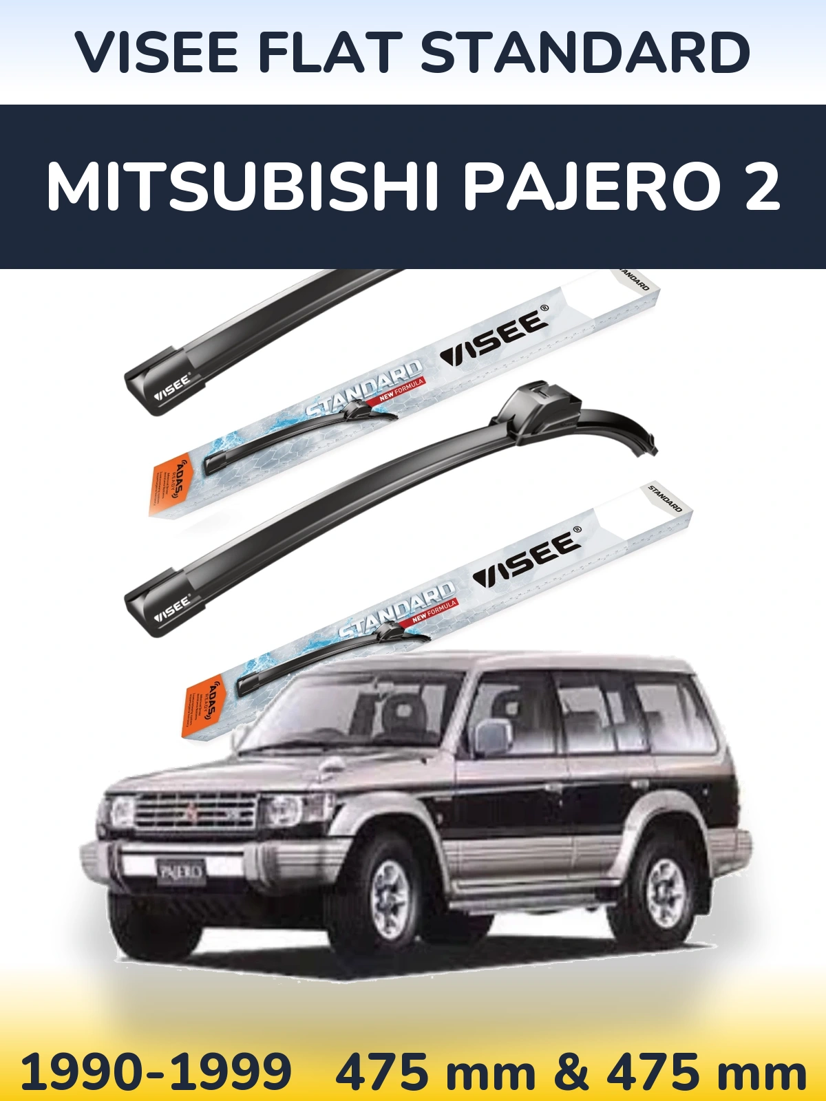 Torkarblad VISEE FLAT STANDARD för Mitsubishi Pajero 2