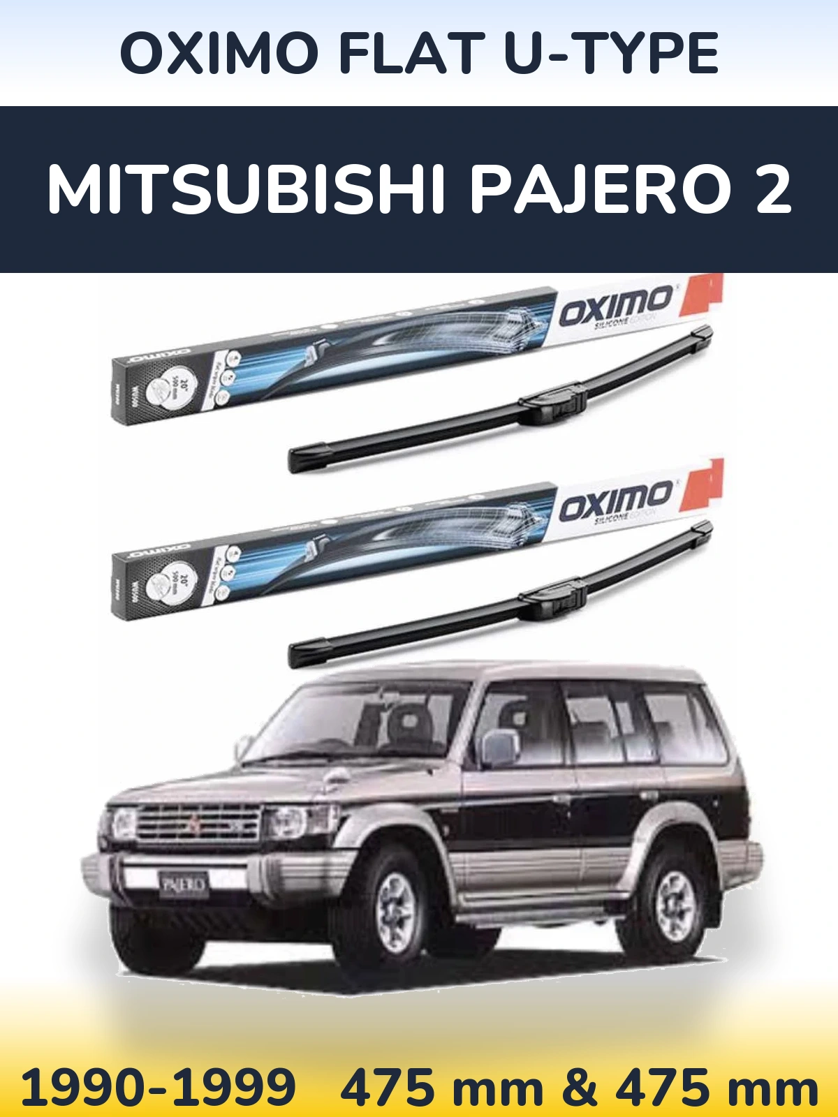Torkarblad Oximo Flat U-type för Mitsubishi Pajero 2