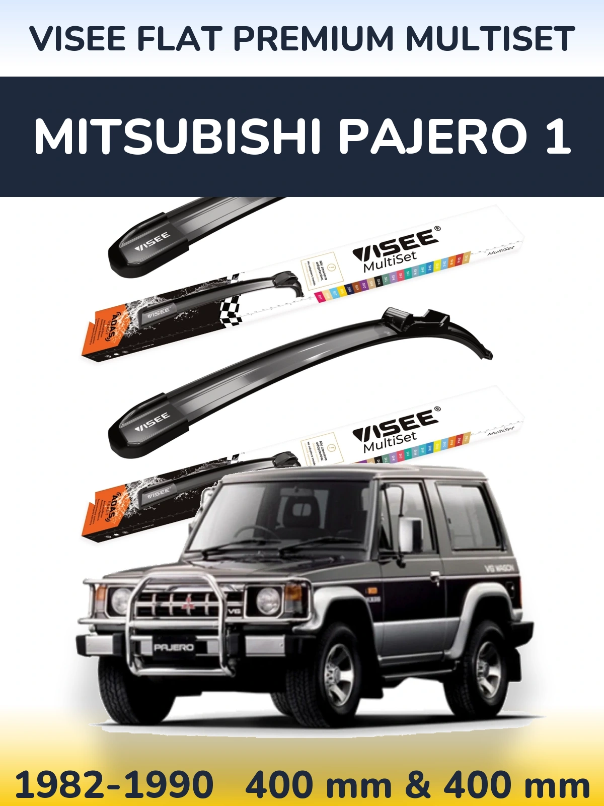 Torkarblad VISEE FLAT PREMIUM MultiSet för Mitsubishi Pajero 1