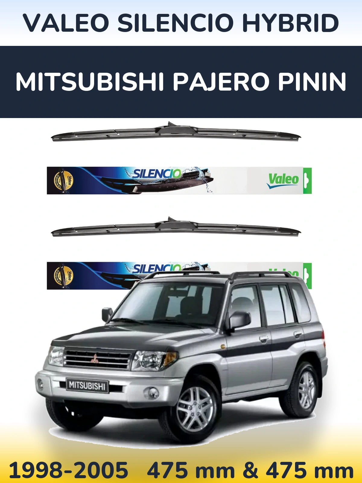 Torkarblad Valeo Silencio Hybrid för Mitsubishi Pajero Pinin