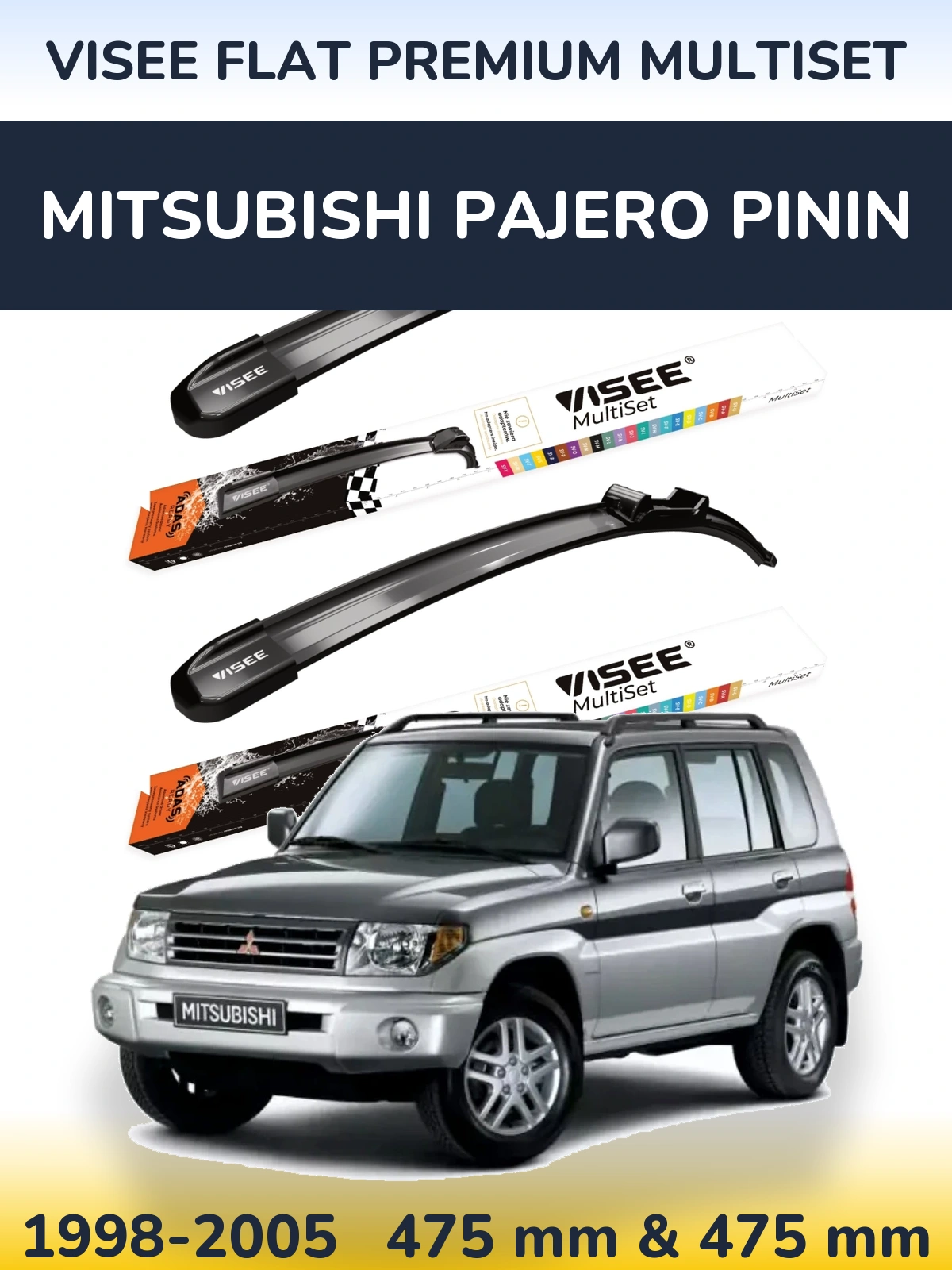 Torkarblad VISEE FLAT PREMIUM MultiSet för Mitsubishi Pajero Pinin
