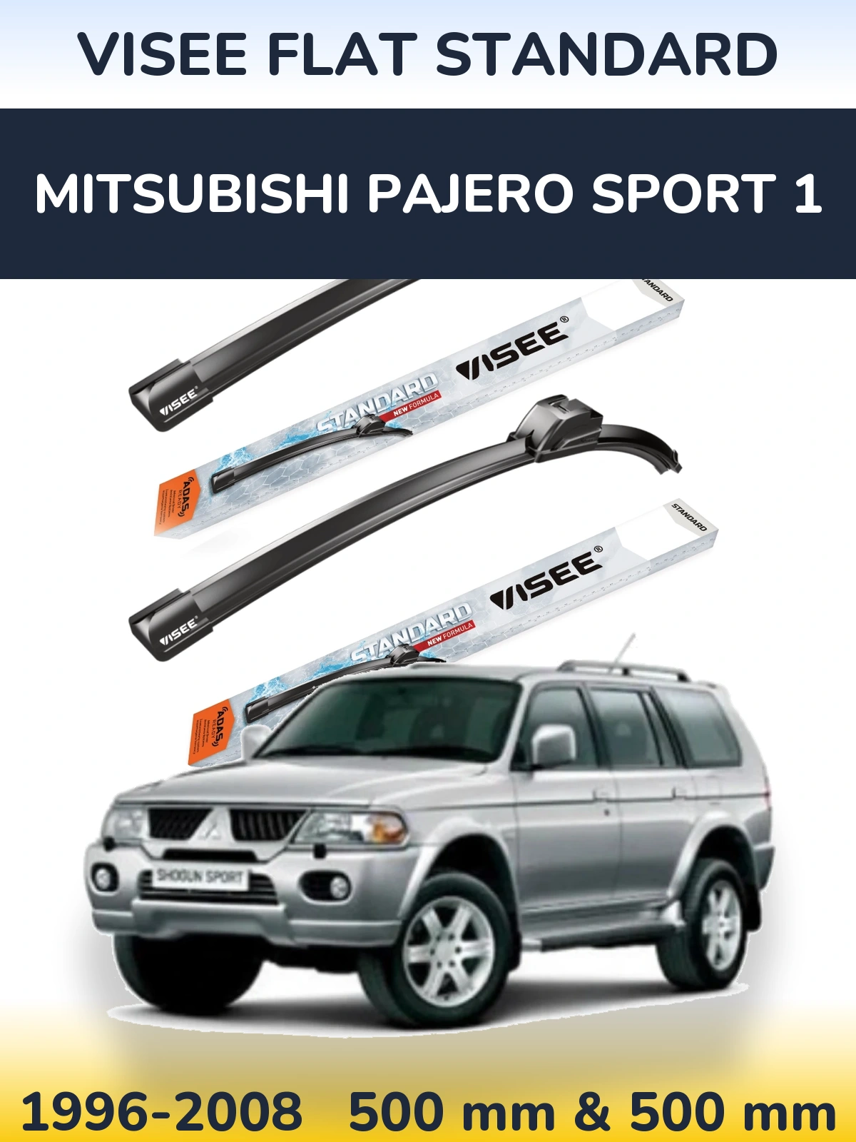 Torkarblad VISEE FLAT STANDARD för Mitsubishi Pajero Sport 1