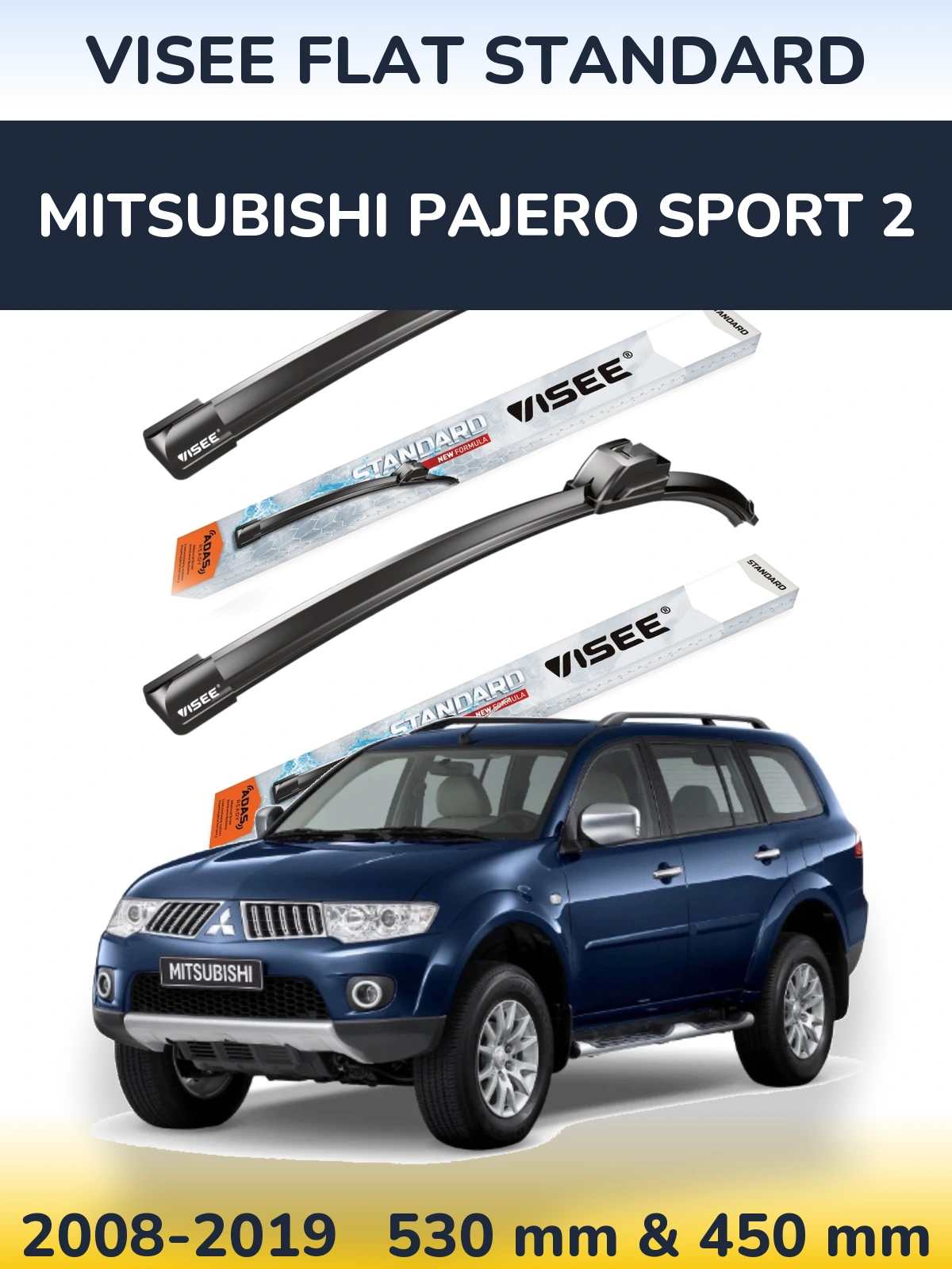 Torkarblad VISEE FLAT STANDARD för Mitsubishi Pajero Sport 2