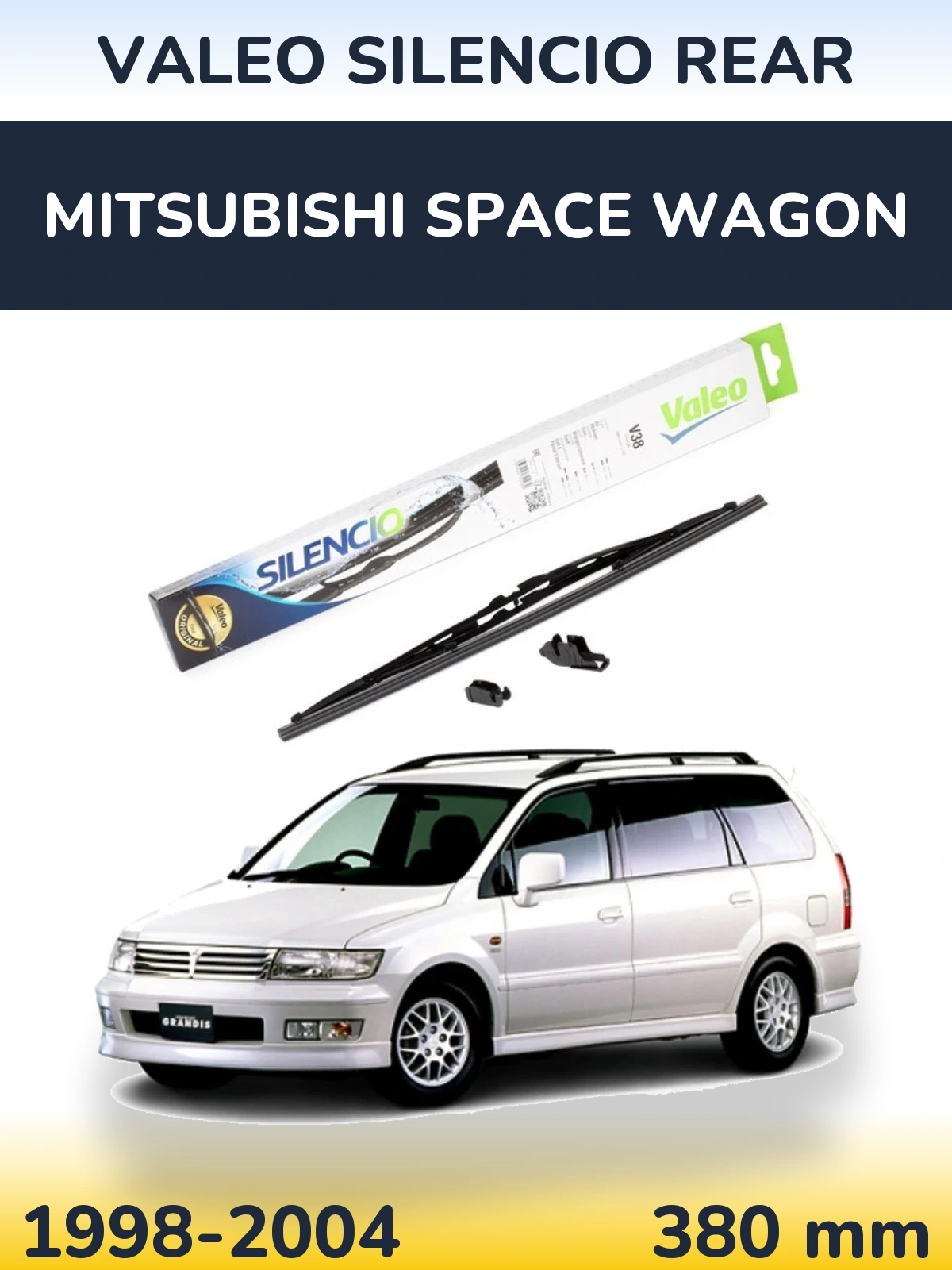 Rear wiper blade Valeo Silencio Rear 380 mm for Mitsubishi Space Wagon 1998-2004