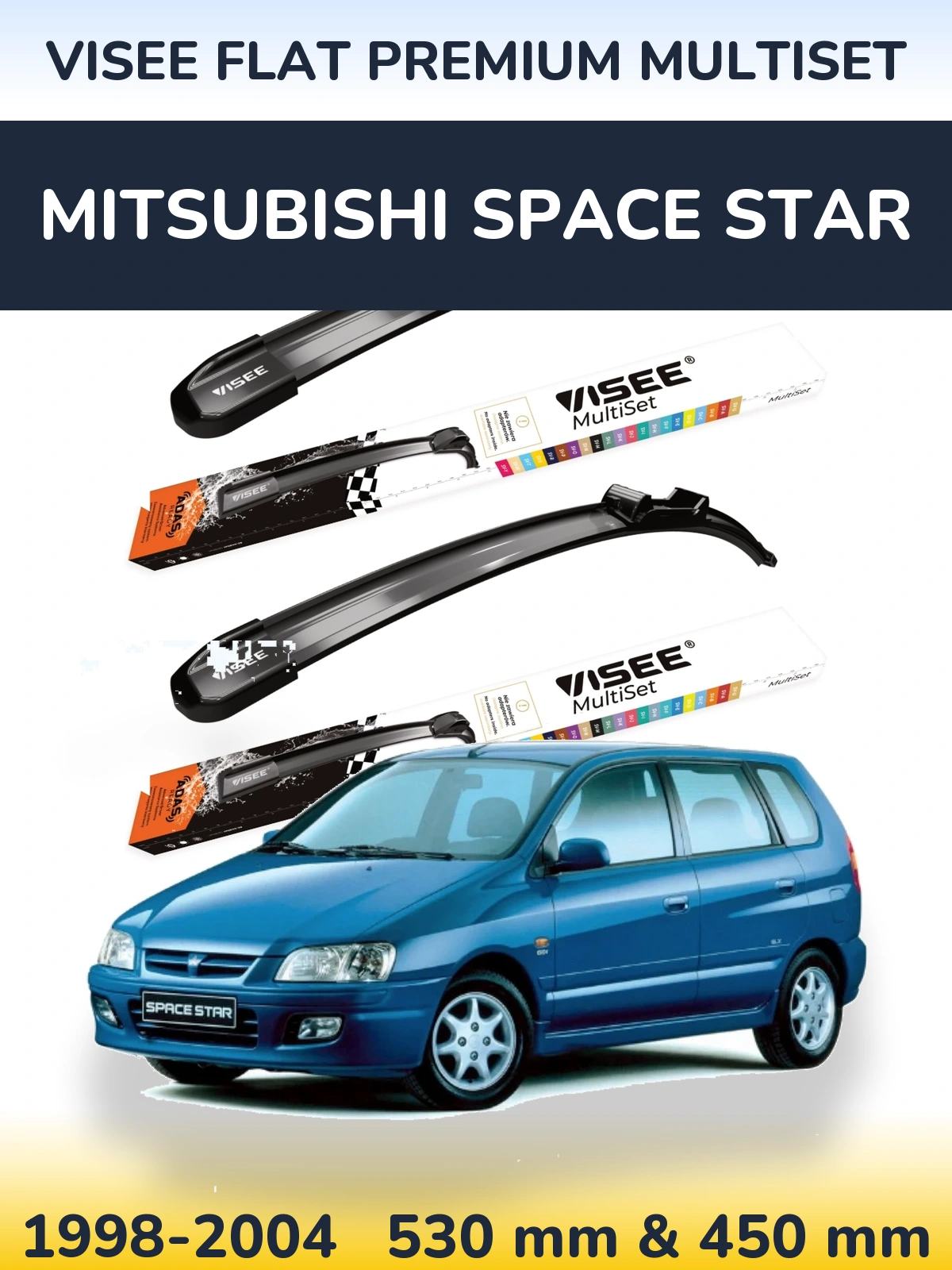 Torkarblad VISEE FLAT PREMIUM MultiSet för Mitsubishi Space Star