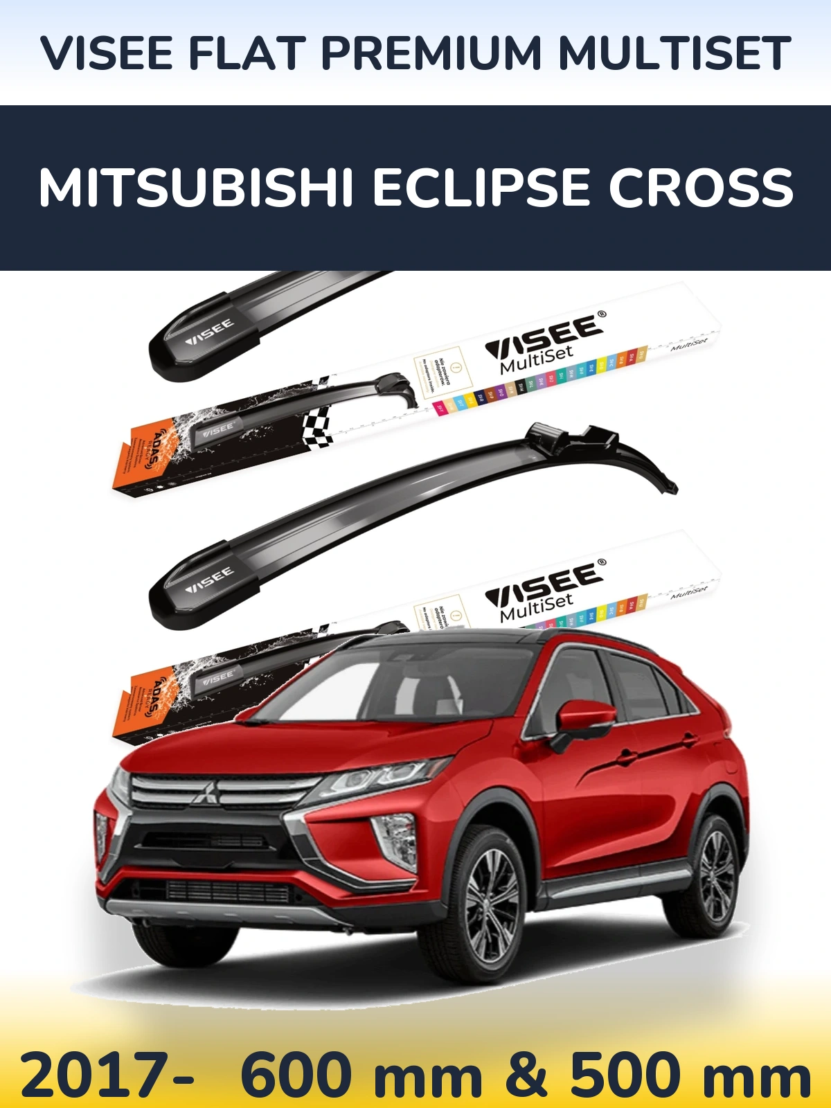 Torkarblad VISEE FLAT PREMIUM MultiSet för Mitsubishi Eclipse Cross