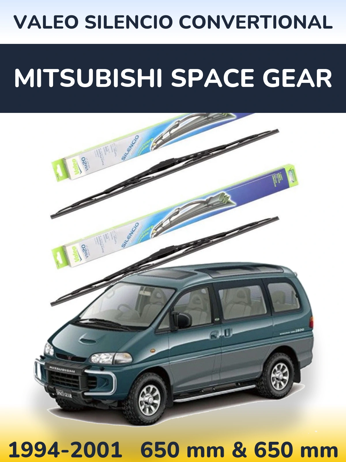 Torkarblad Valeo Silencio Convertional för Mitsubishi Space Gear