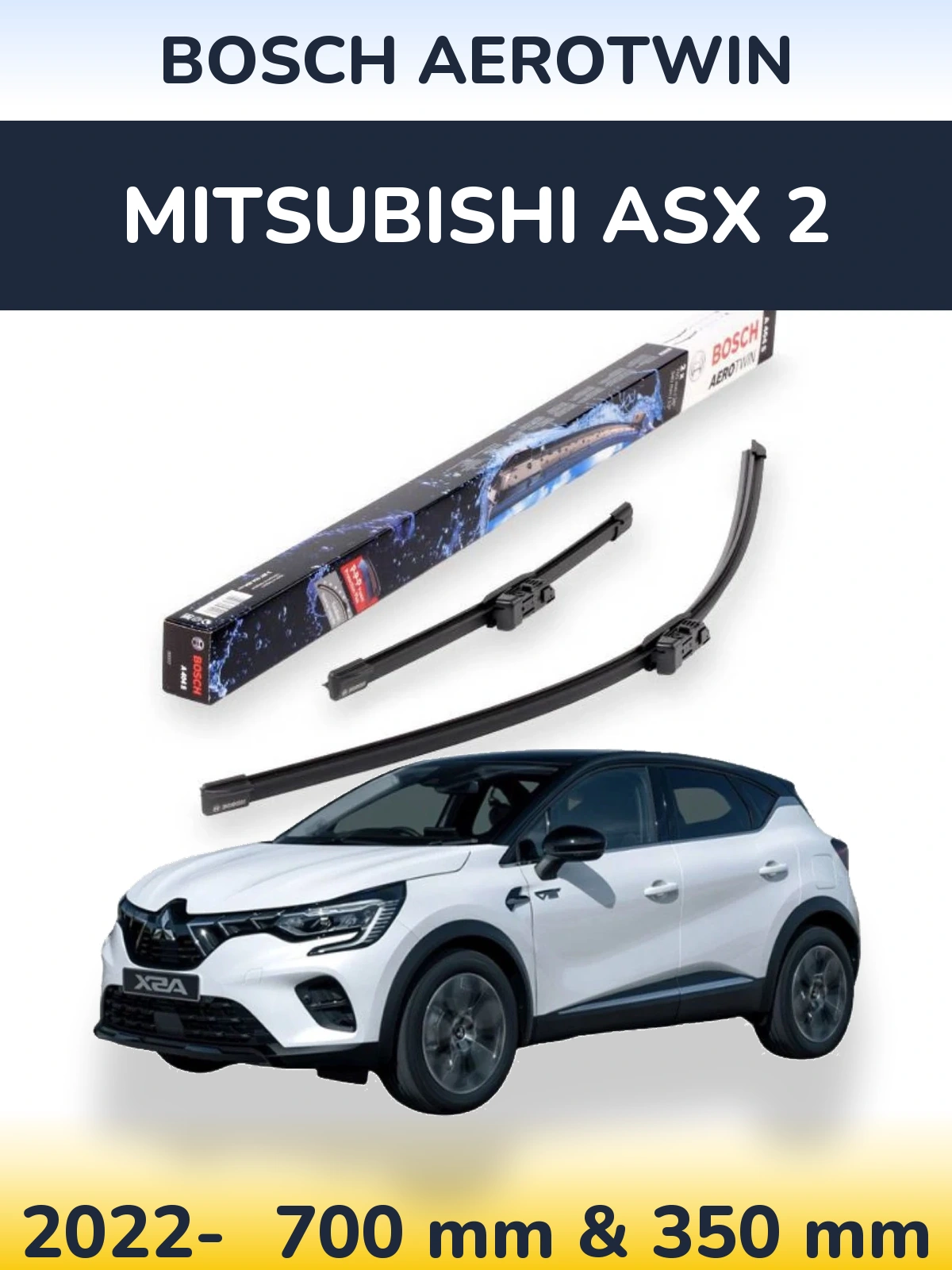 Комплект передних дворников BOSCH AeroTwin 700 & 350 мм для Mitsubishi ASX 2 2022-2026