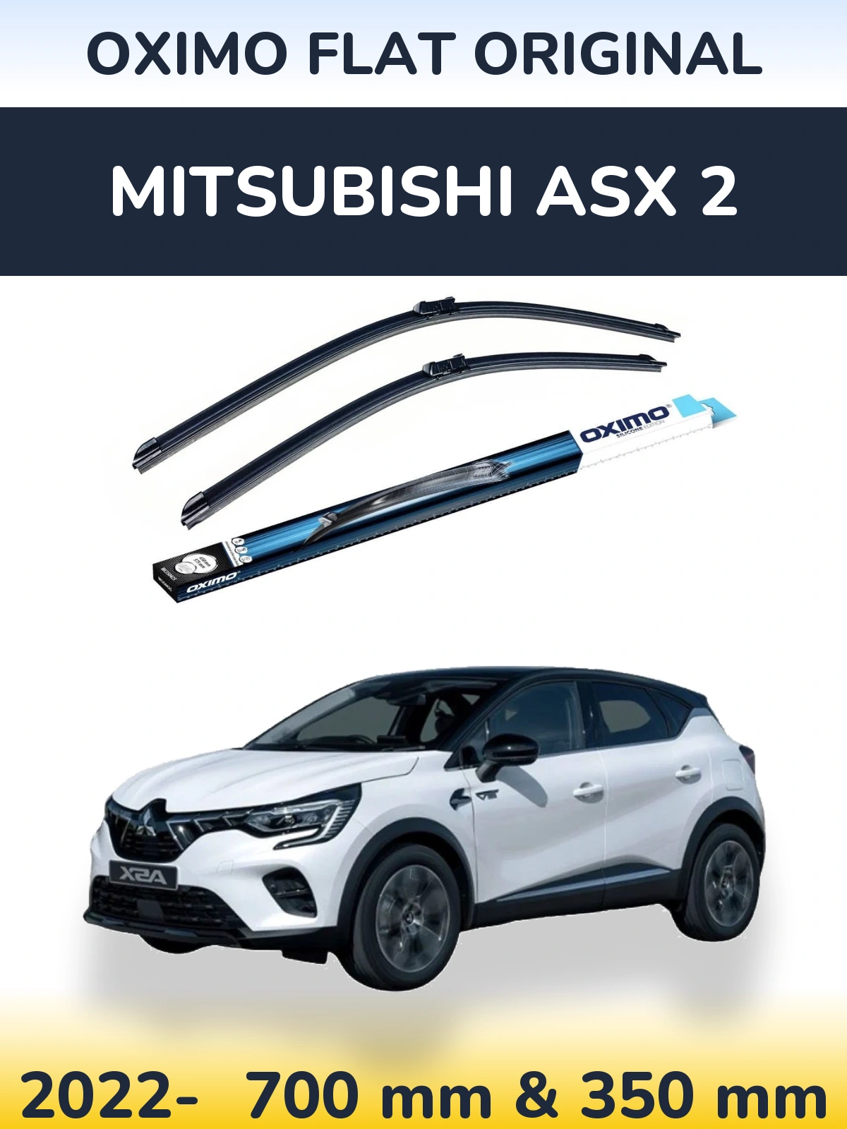 Front wiper blade set Oximo Flat Original 700 & 350 mm for Mitsubishi ASX 2 2022-2026