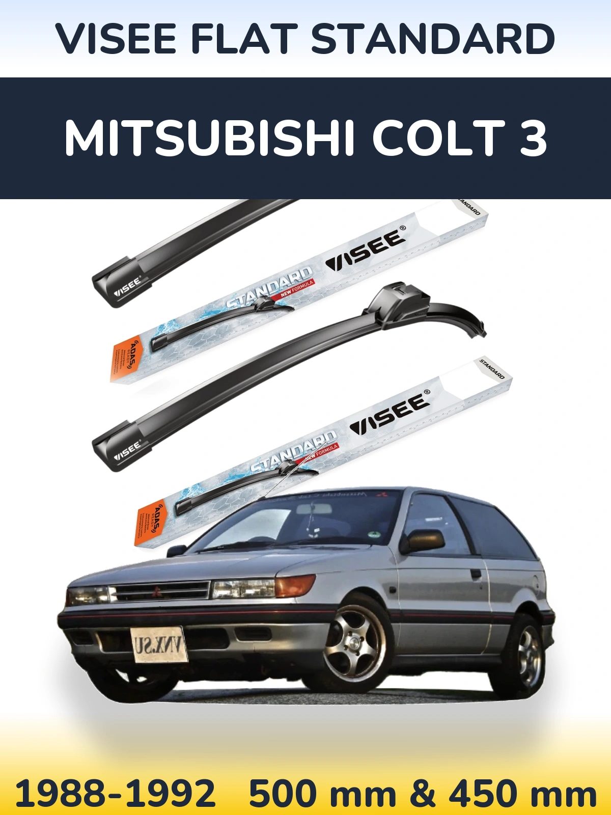 Torkarblad VISEE FLAT STANDARD för Mitsubishi Colt 3