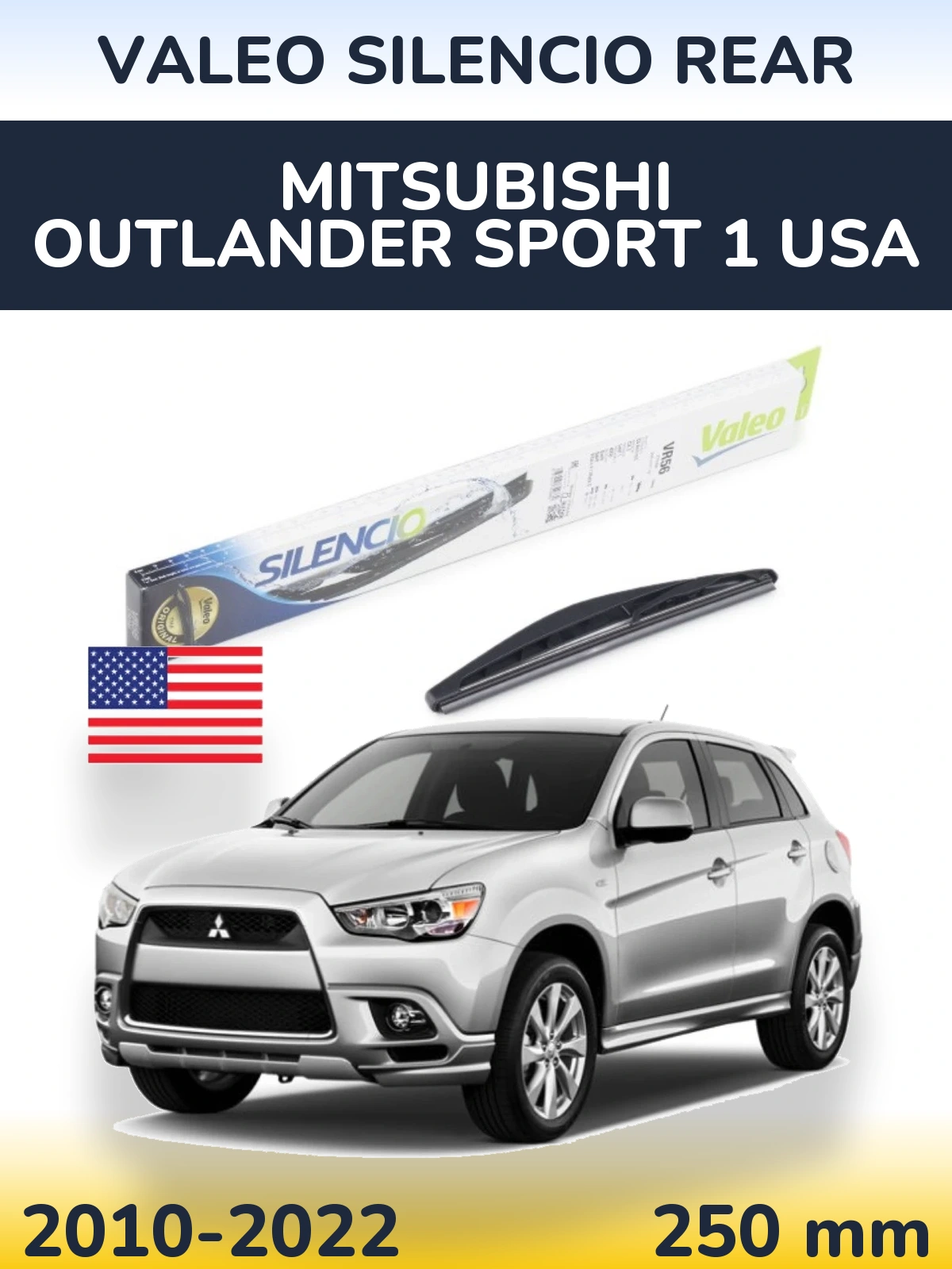 Torkarblad Valeo Silencio Rear för Mitsubishi Outlander Sport 1 USA