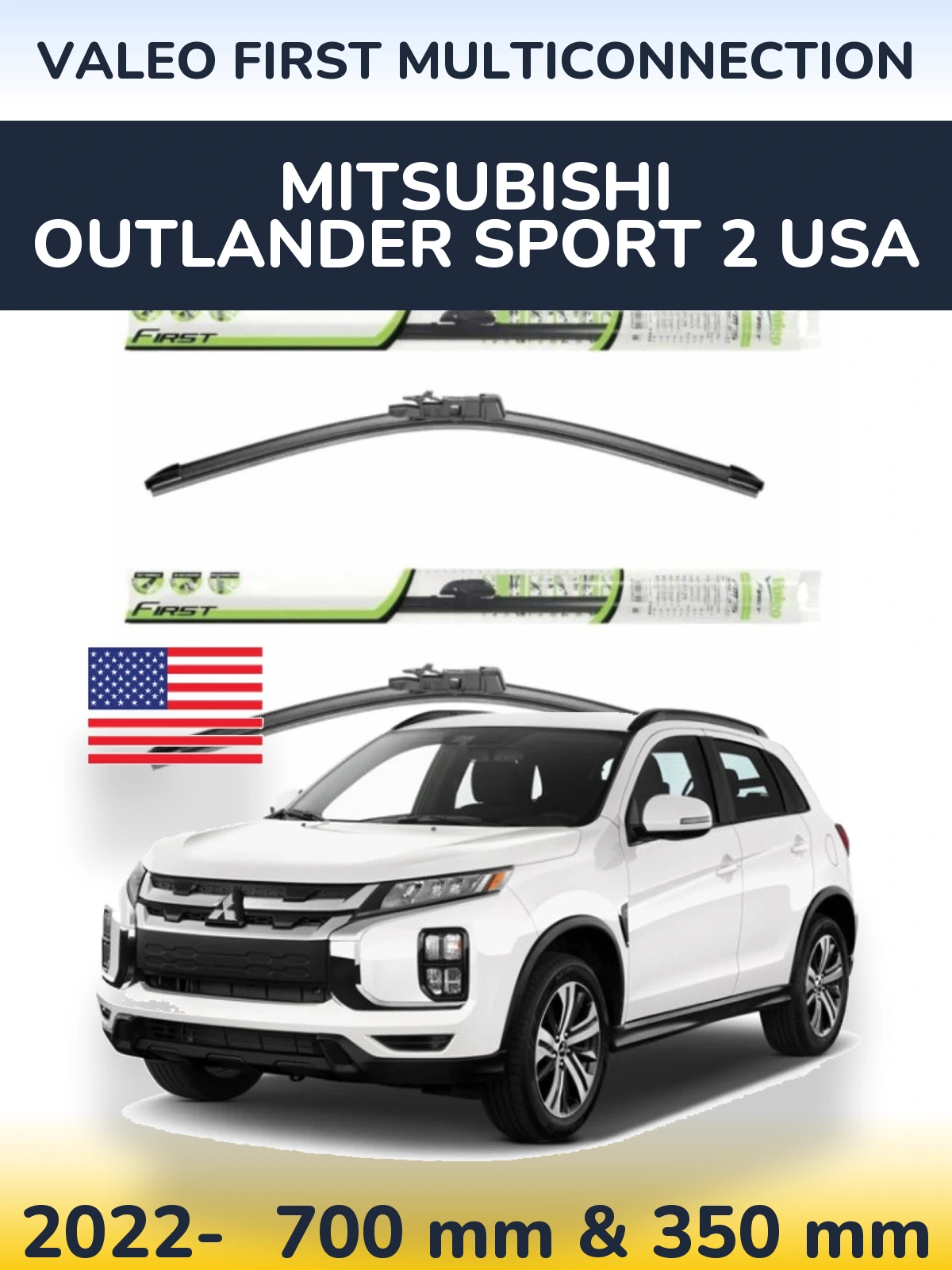 Torkarblad Valeo First MultiConnection för Mitsubishi Outlander Sport 2 USA