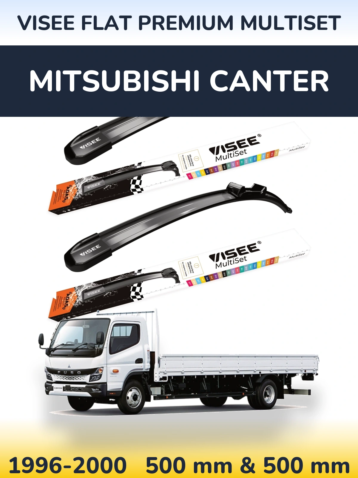 Torkarblad VISEE FLAT PREMIUM MultiSet för Mitsubishi Canter