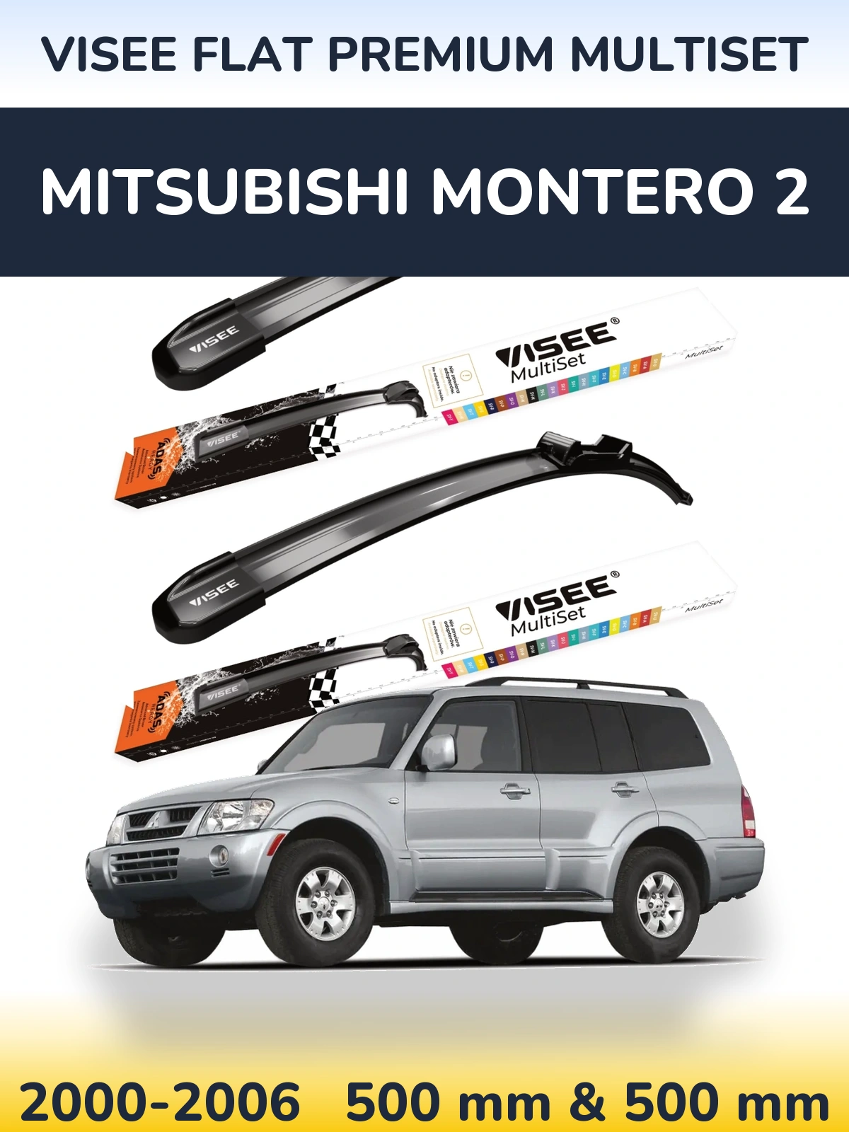 Torkarblad VISEE FLAT PREMIUM MultiSet för Mitsubishi Montero 2