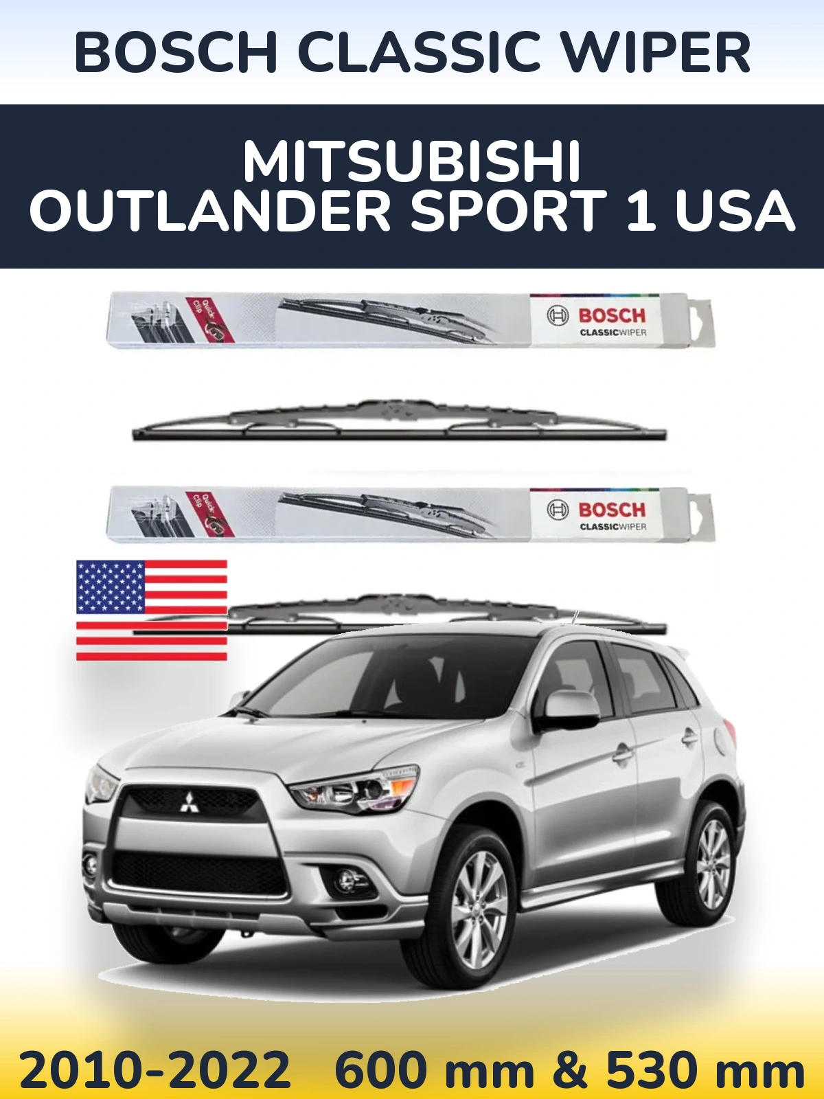 Torkarblad BOSCH Classic Wiper för Mitsubishi Outlander Sport 1 USA