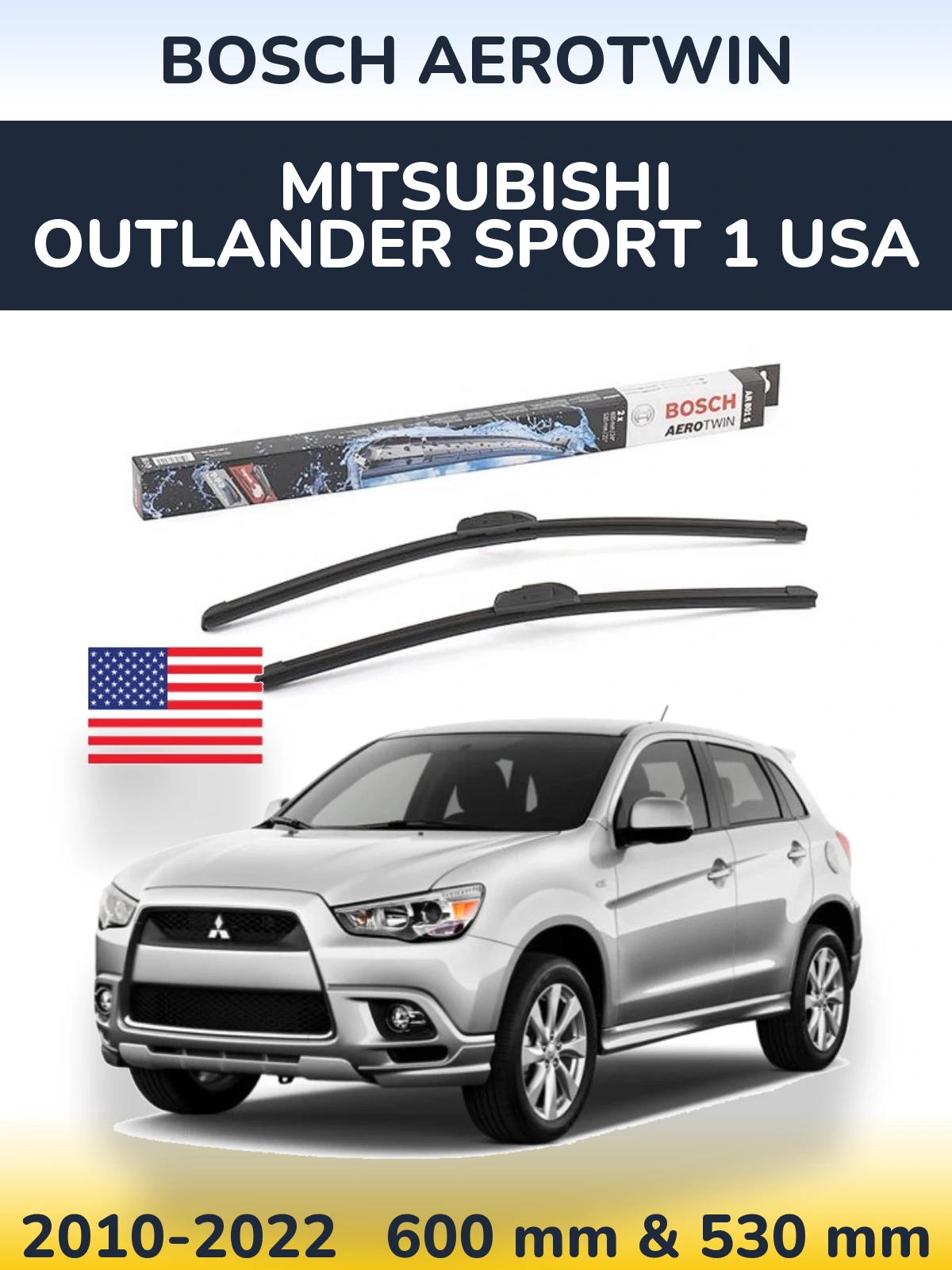 Torkarblad BOSCH AeroTwin för Mitsubishi Outlander Sport 1 USA