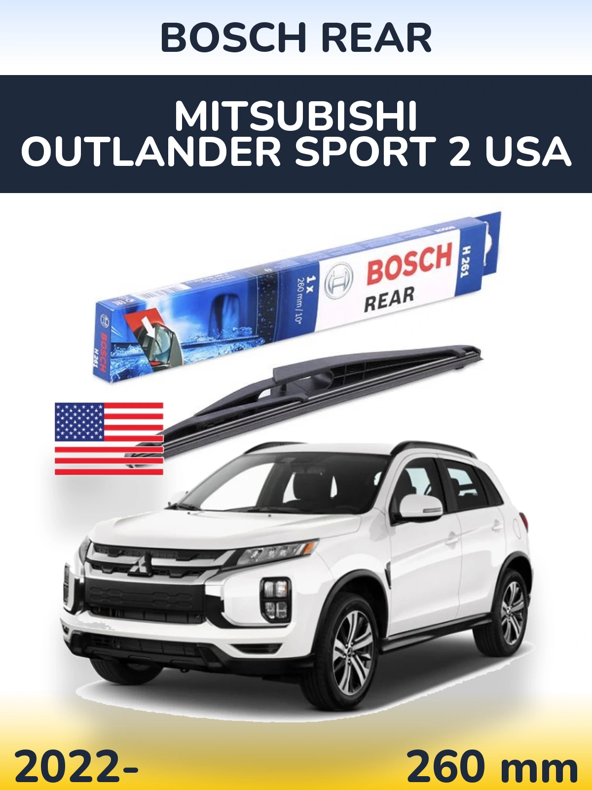 Torkarblad BOSCH Rear för Mitsubishi Outlander Sport 2 USA