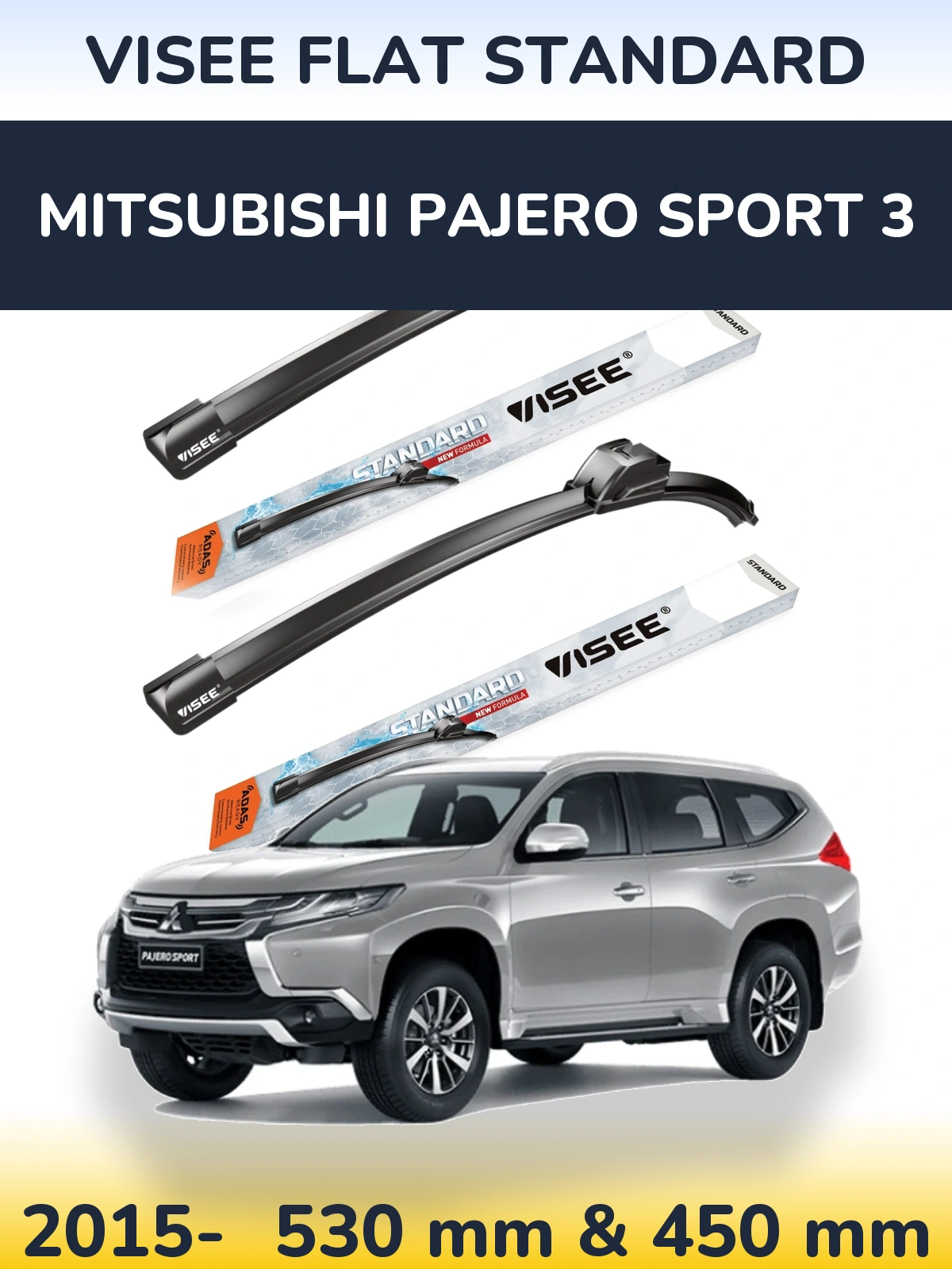 Torkarblad VISEE FLAT STANDARD för Mitsubishi Pajero Sport 3