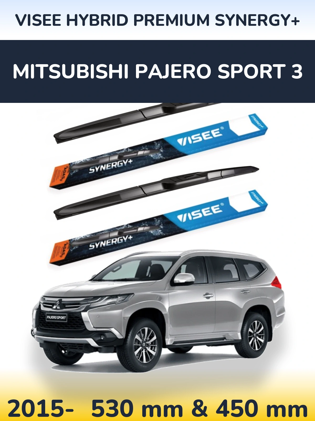 Torkarblad VISEE HYBRID PREMIUM SYNERGY+ för Mitsubishi Pajero Sport 3