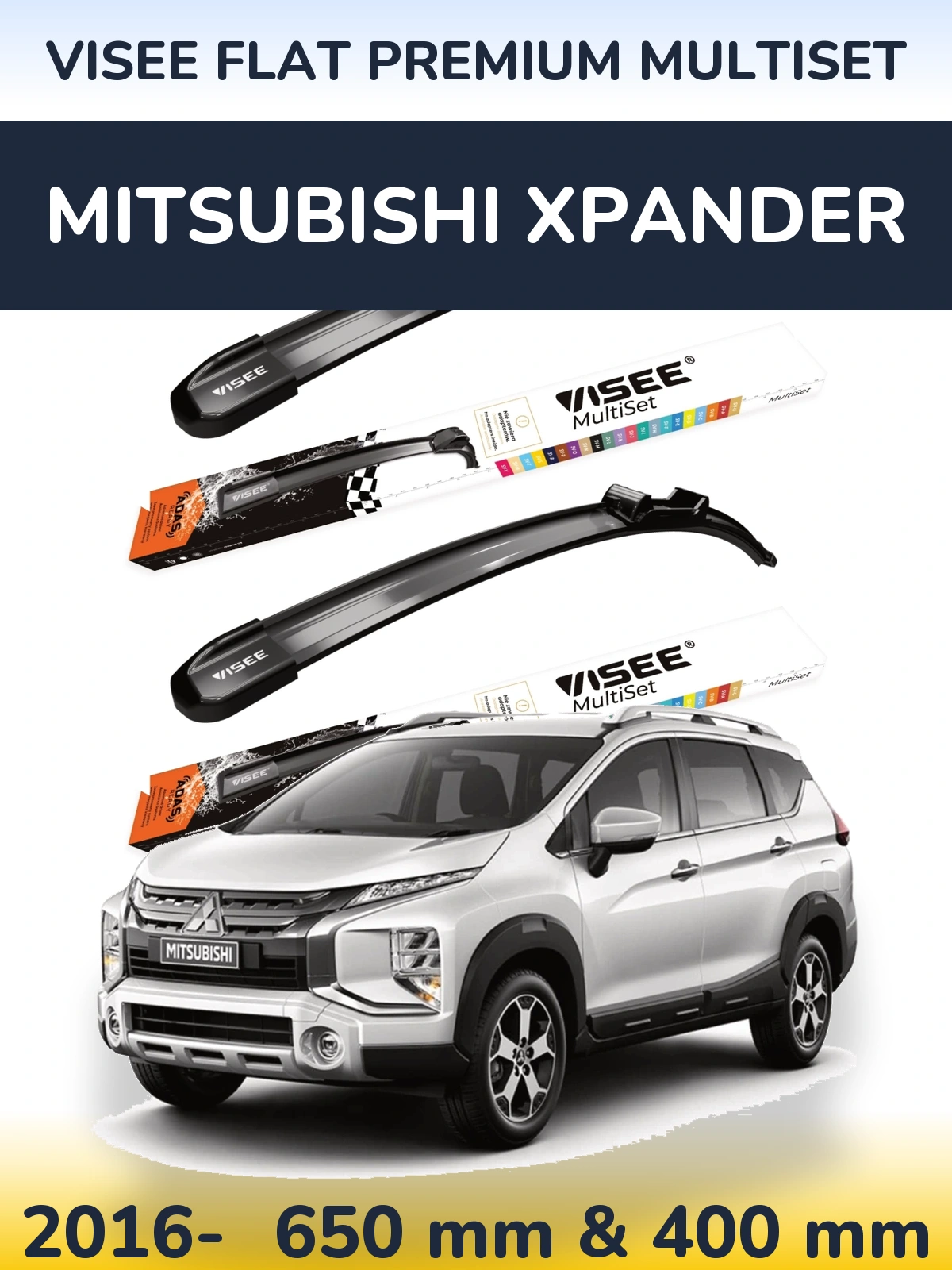 Torkarblad VISEE FLAT PREMIUM MultiSet för Mitsubishi Xpander