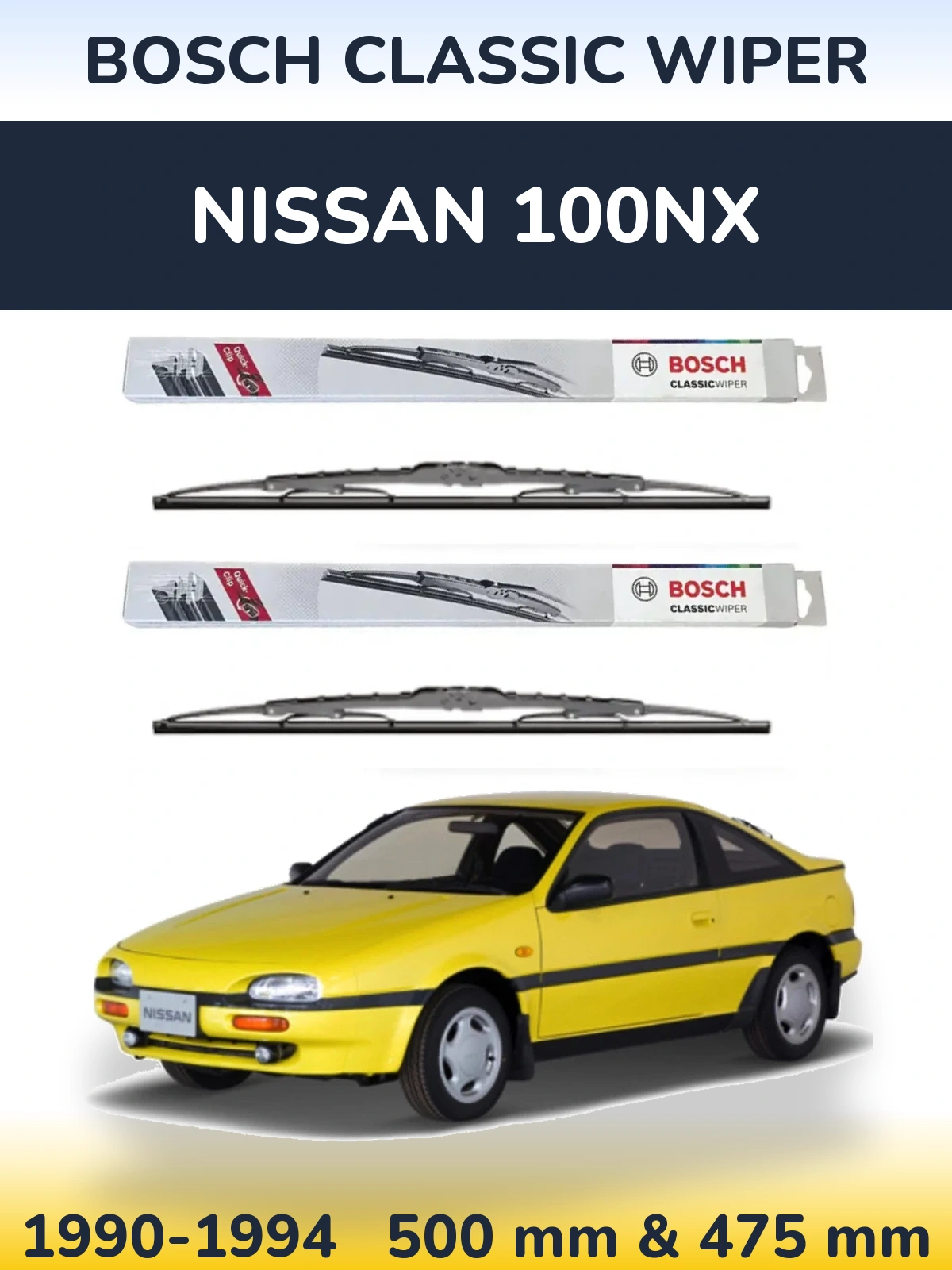 Torkarblad BOSCH Classic Wiper för Nissan 100NX