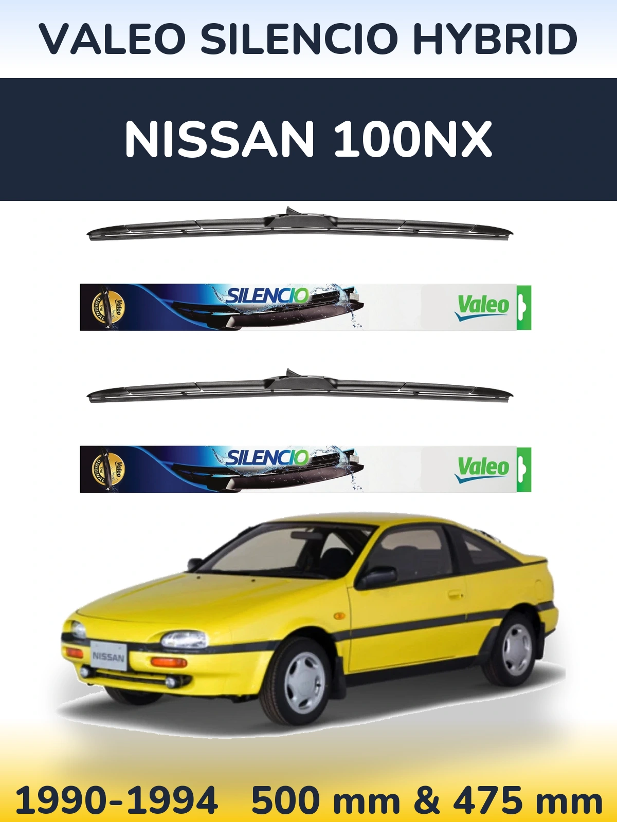 Torkarblad Valeo Silencio Hybrid för Nissan 100NX