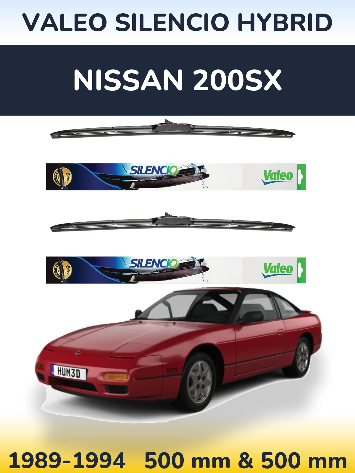 Torkarblad Valeo Silencio Hybrid för Nissan 200SX