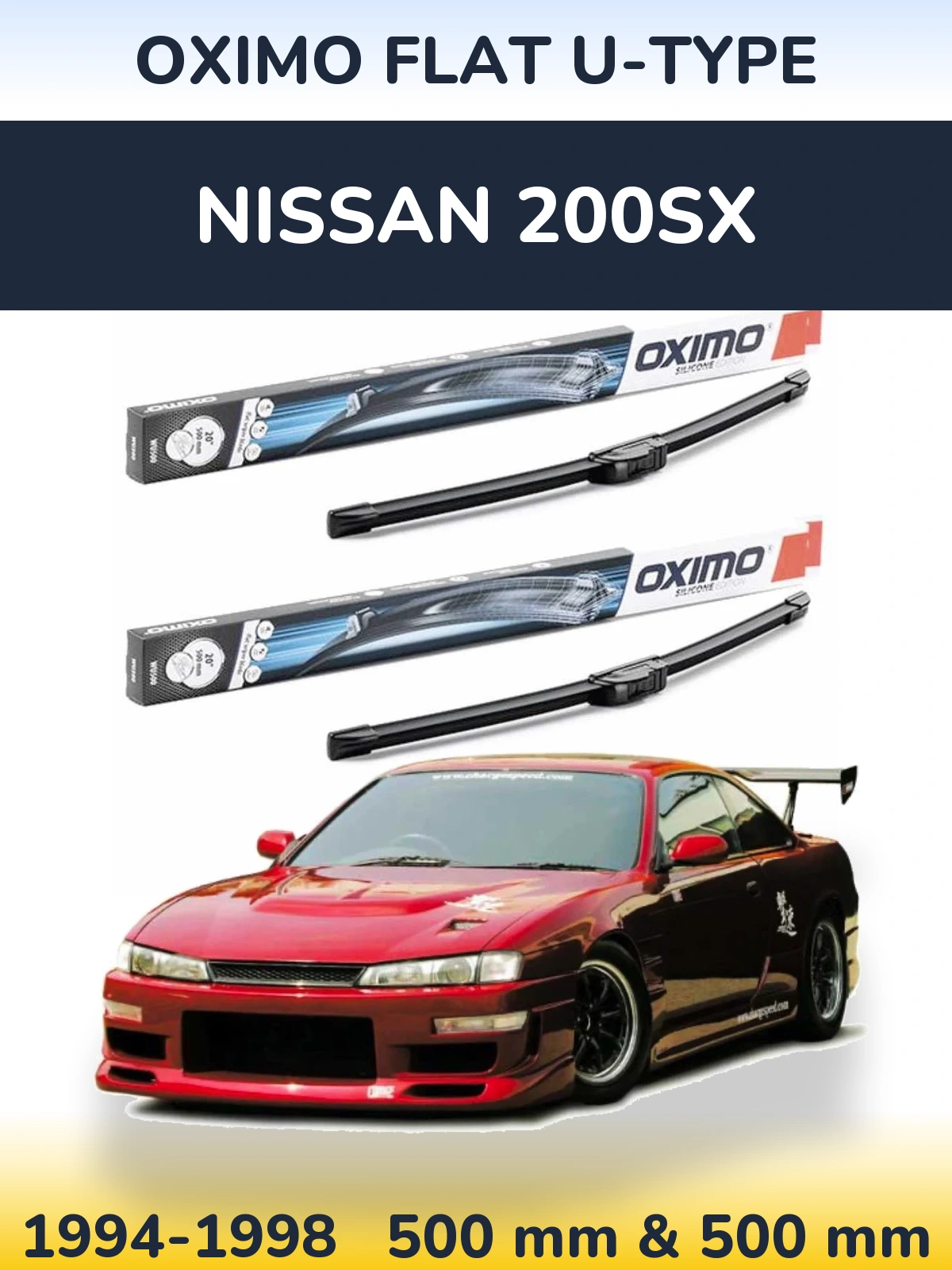 Torkarblad Oximo Flat U-type för Nissan 200SX