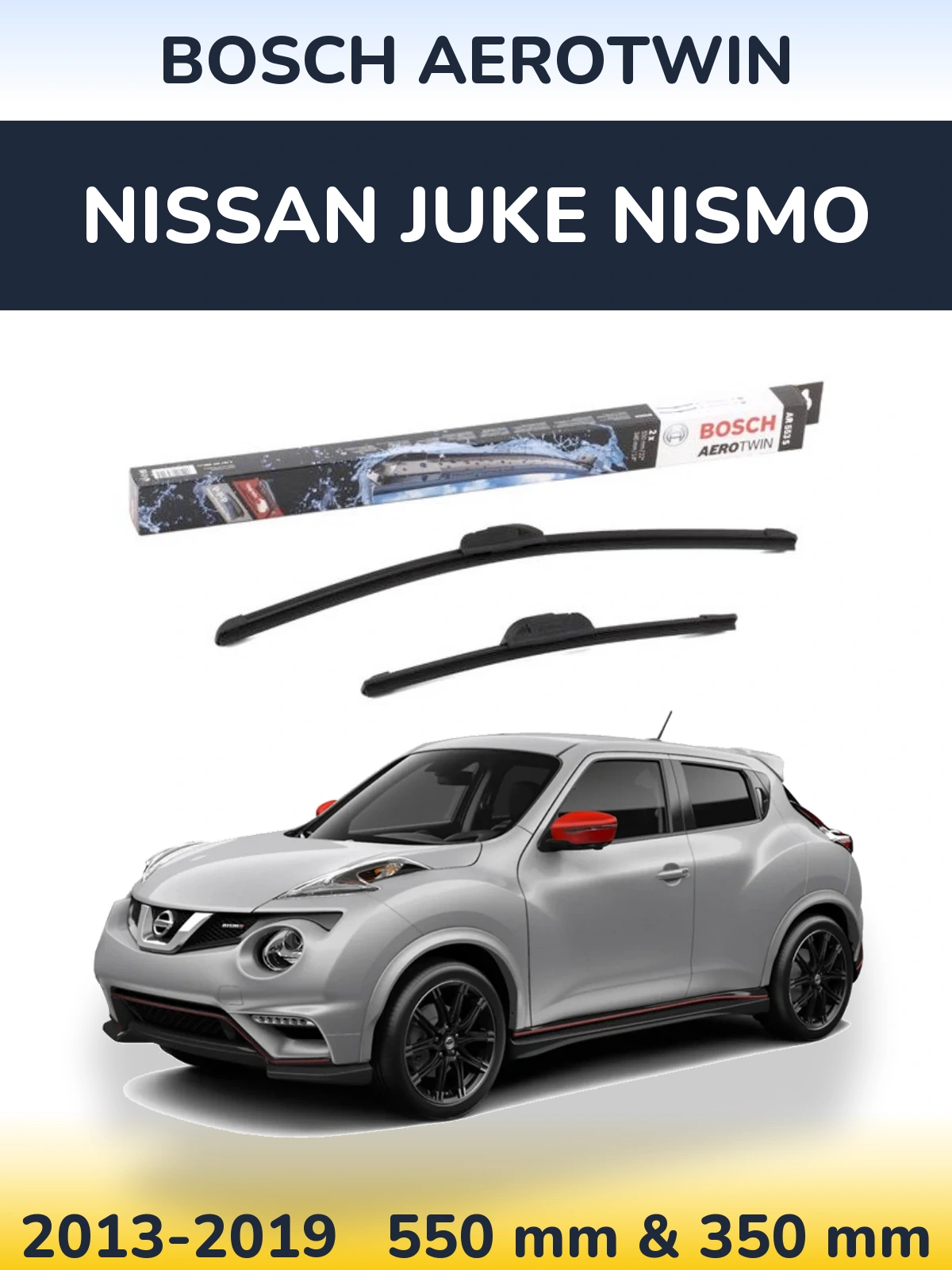 Комплект передніх щіток BOSCH AeroTwin 550 & 350 мм для Nissan Juke Nismo 2013-2019