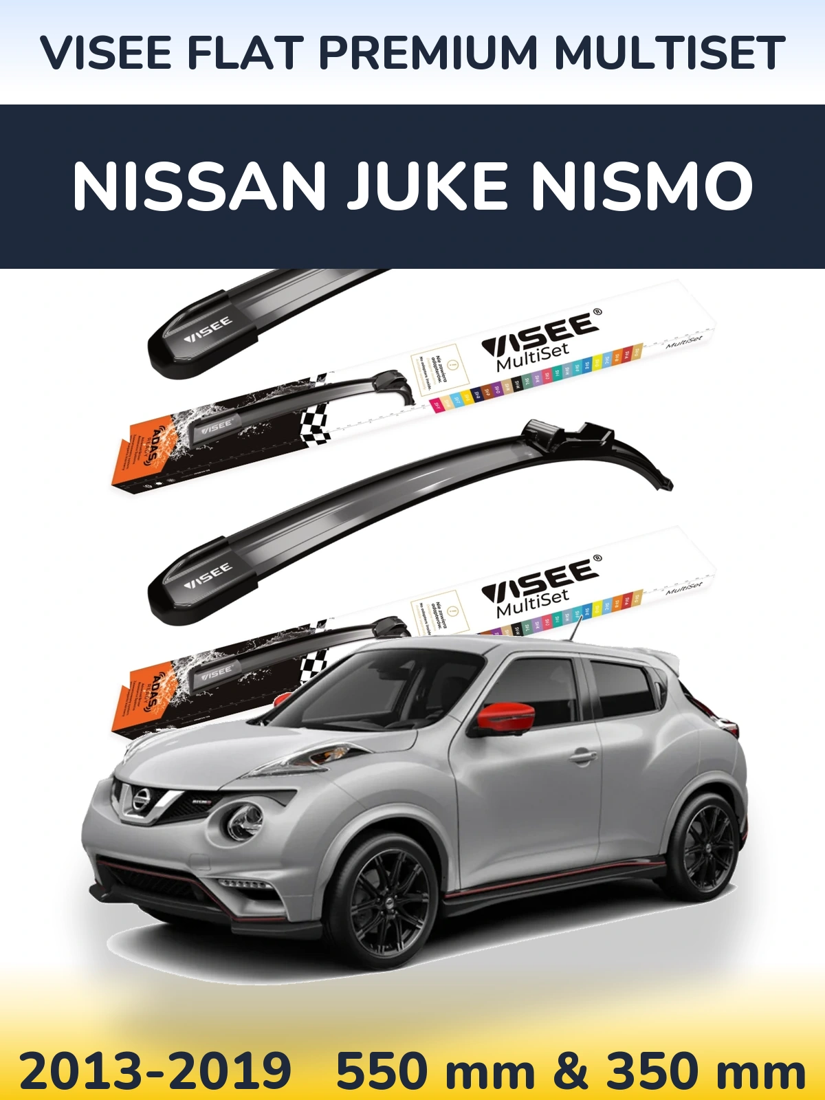 Torkarblad VISEE FLAT PREMIUM MultiSet för Nissan Juke Nismo