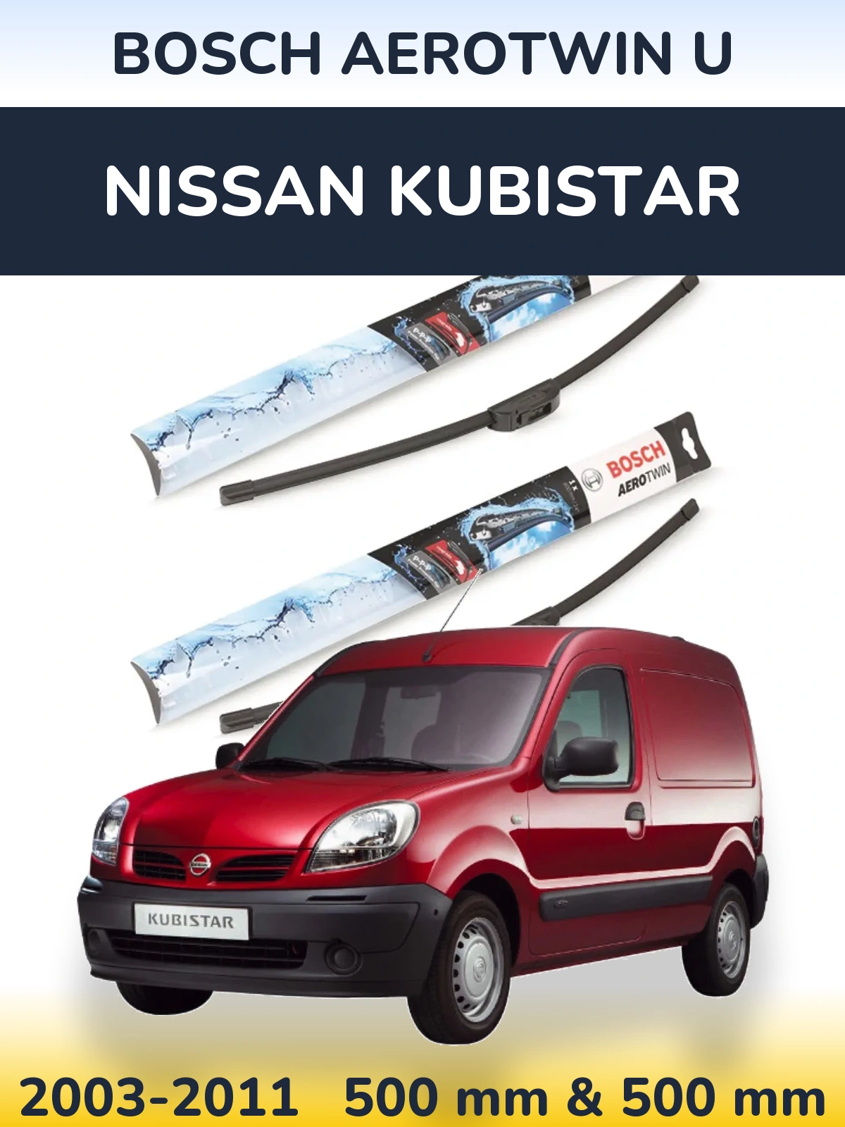Torkarblad BOSCH AeroTwin U för Nissan Kubistar